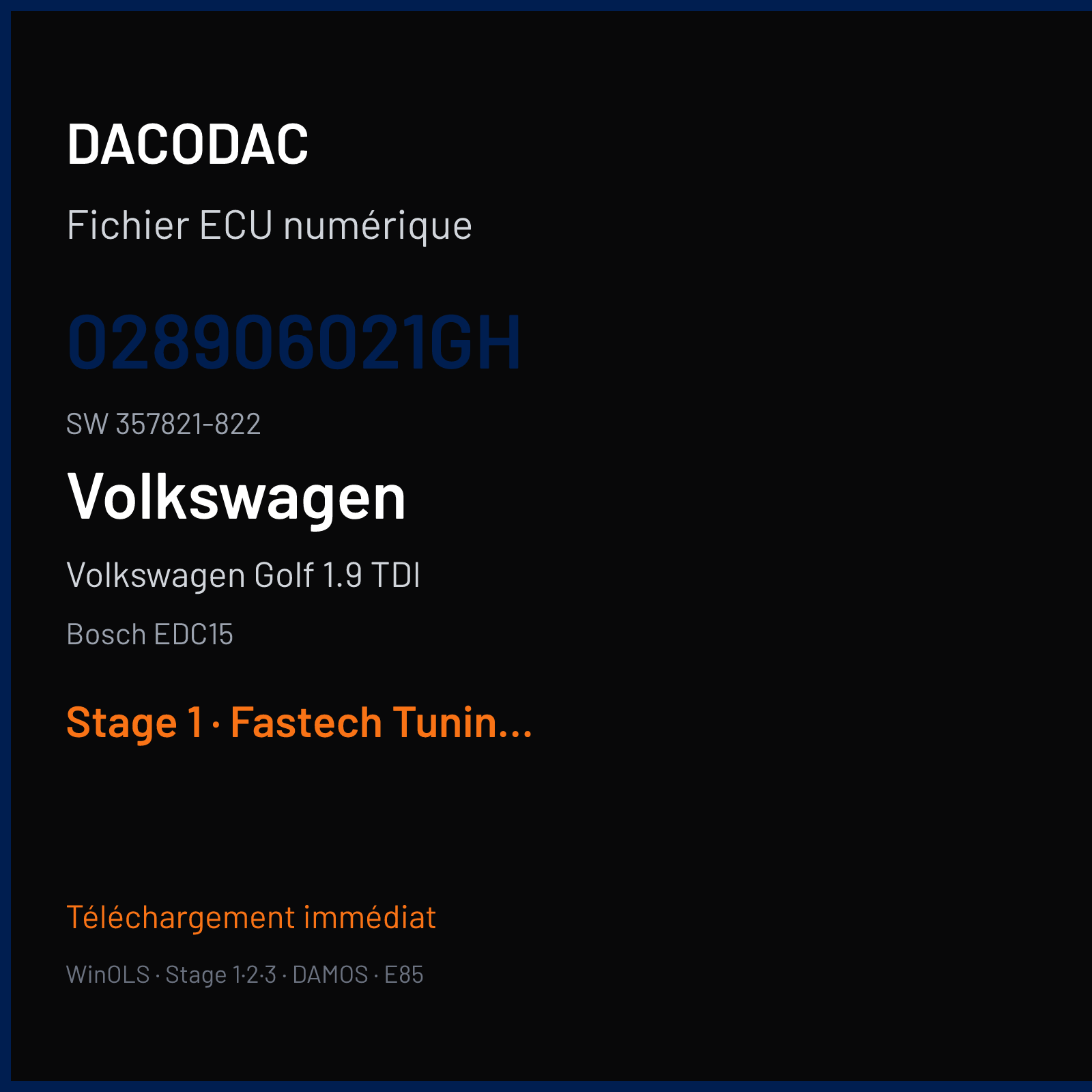 Volkswagen Golf 1.9 TDI (1998) — Bosch EDC15 — 028906021GH · 357821-822 — Stage 1