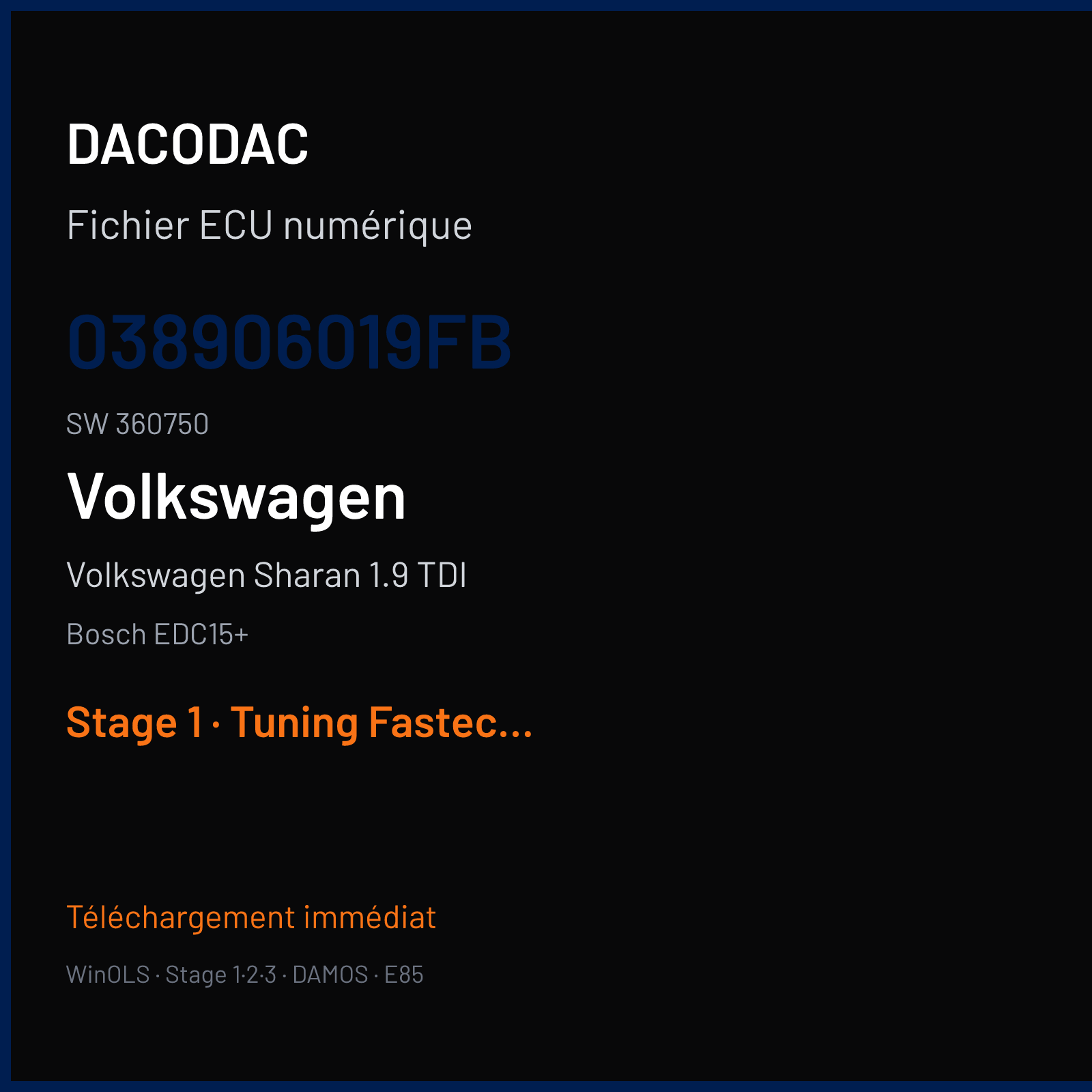 Volkswagen Sharan 1.9 TDI — Bosch EDC15+ — 038906019FB · 360750 — Stage 1