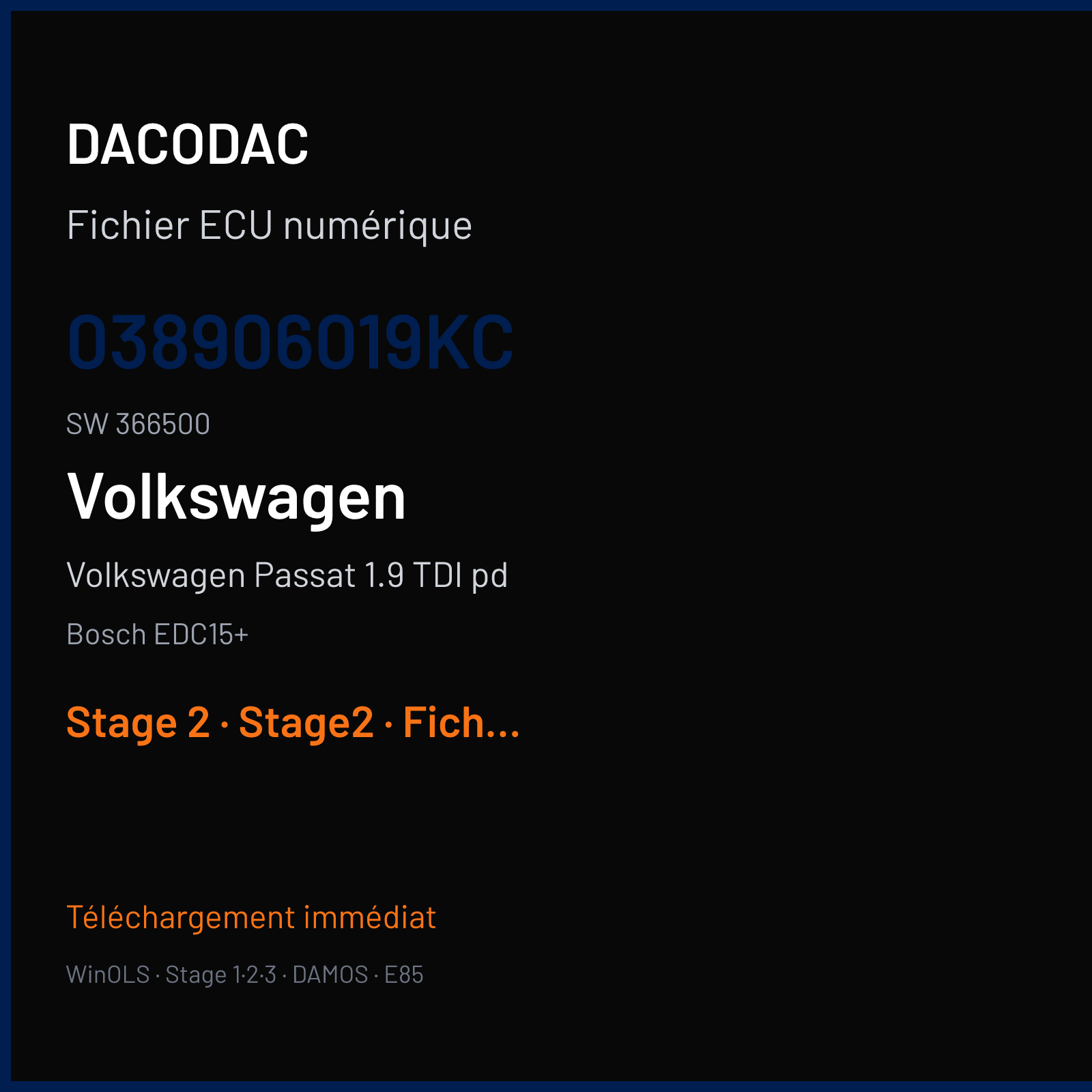 Volkswagen Passat 1.9 TDI pd (2003) — Bosch EDC15+ — 038906019KC · 366500 — Stage 2