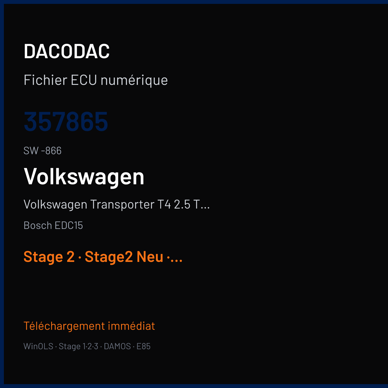 Volkswagen Transporter T4 2.5 TDI (1998) — Bosch EDC15 — 357865 · -866 — Stage 2