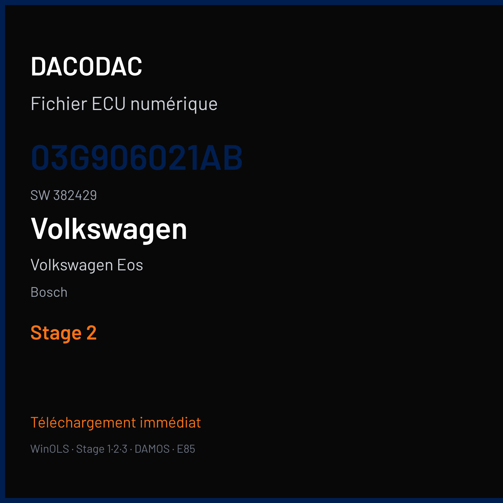 Volkswagen Eos — Bosch — 03G906021AB · 382429 — Stage 2