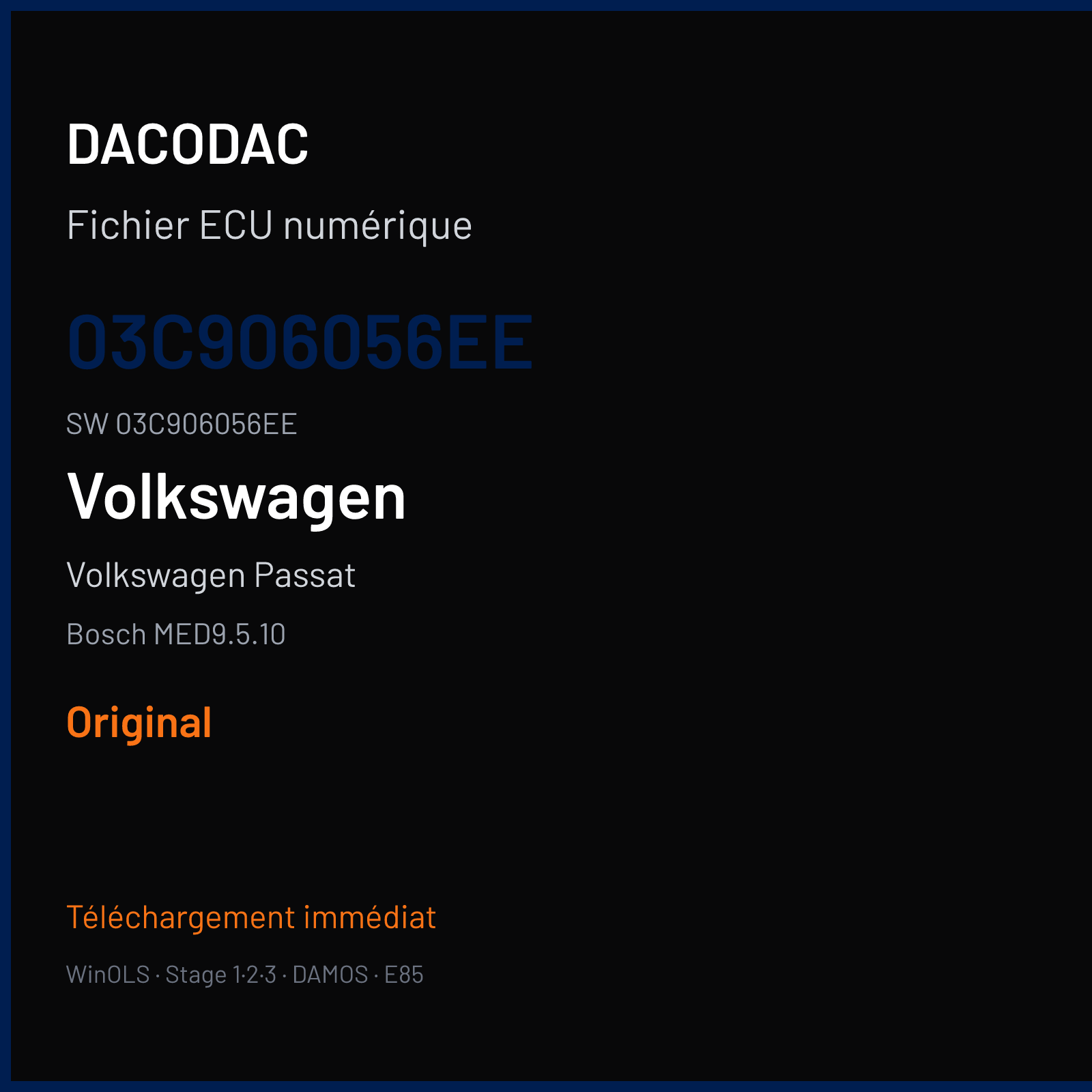 Volkswagen Passat 115 ch (2005) — Bosch MED9.5.10 — 03C906056EE · 03C906056EE · 383992 — Original