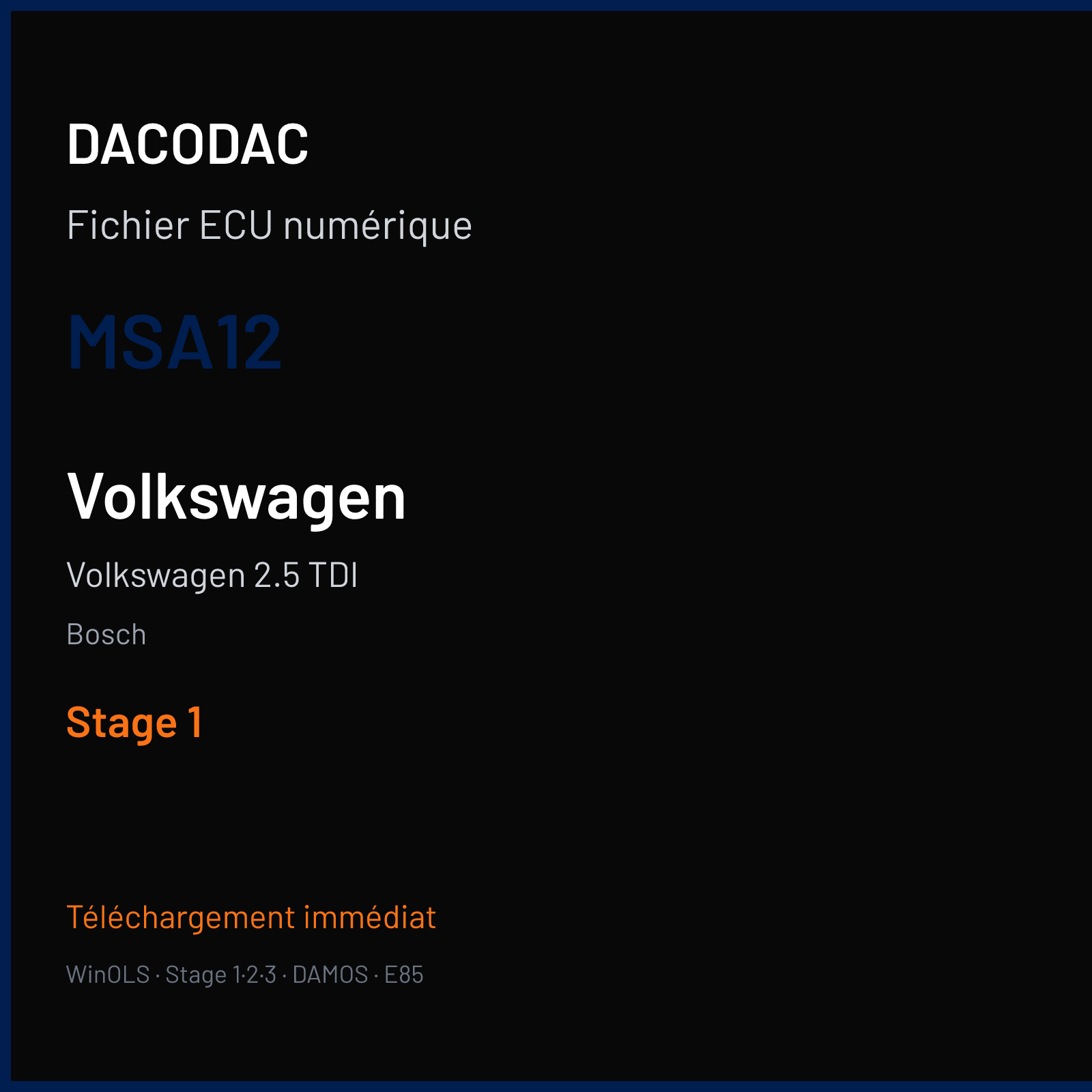 Volkswagen 2.5 TDI — Bosch — MSA12 — Stage 1