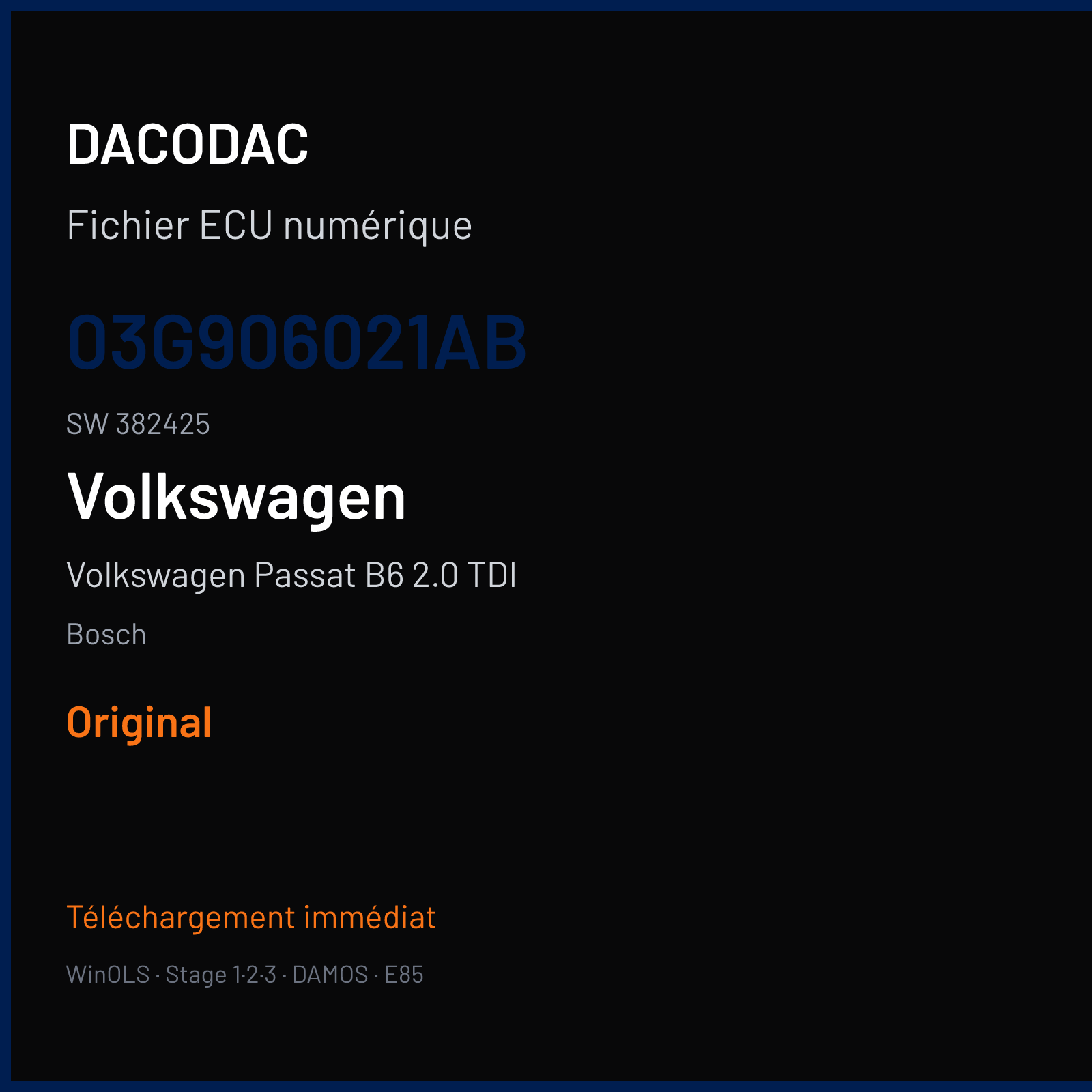 Volkswagen Passat B6 2.0 TDI (2010) — Bosch — 03G906021AB · 382425 — Original