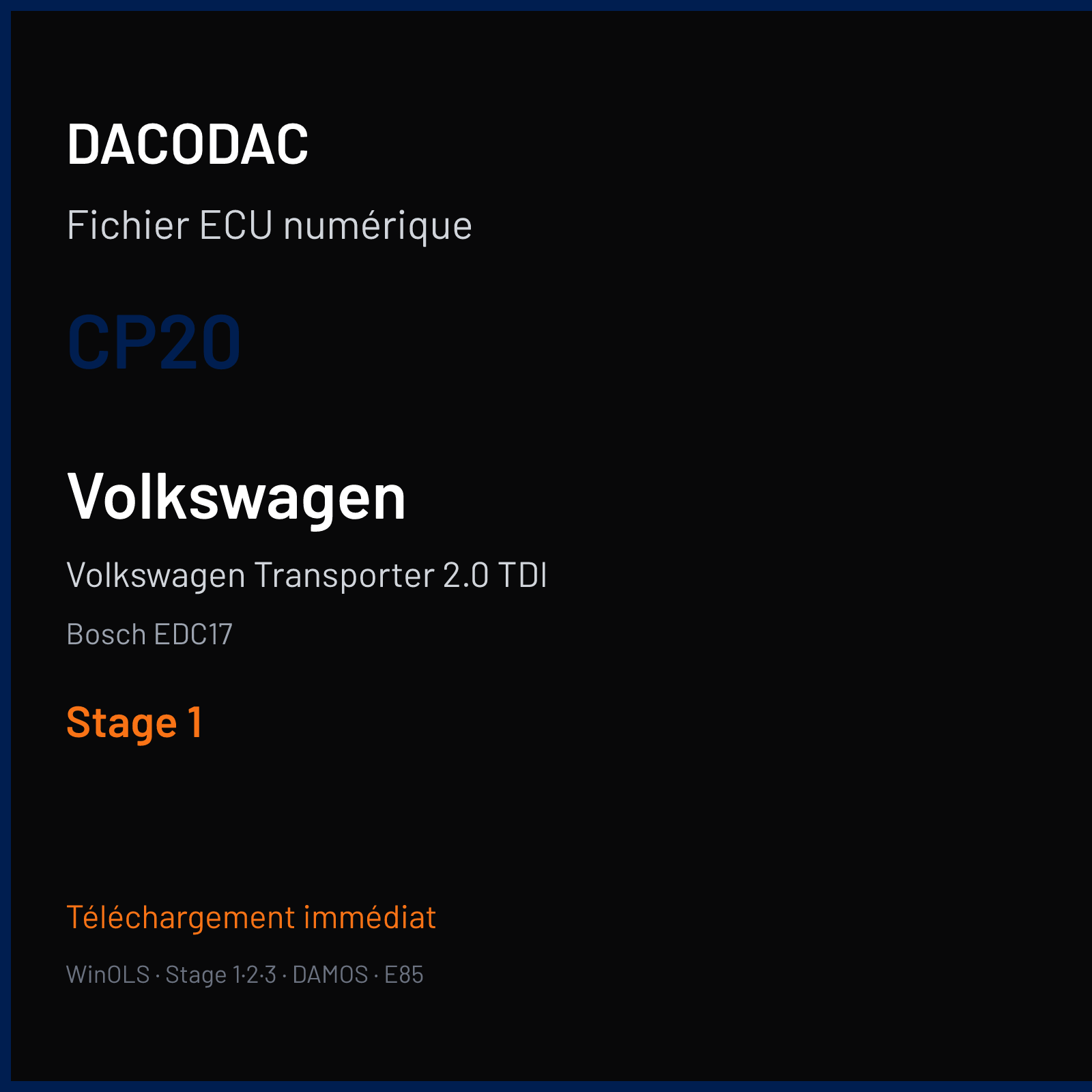 Volkswagen Transporter 2.0 TDI (2015) — Bosch EDC17 — CP20 — Stage 1