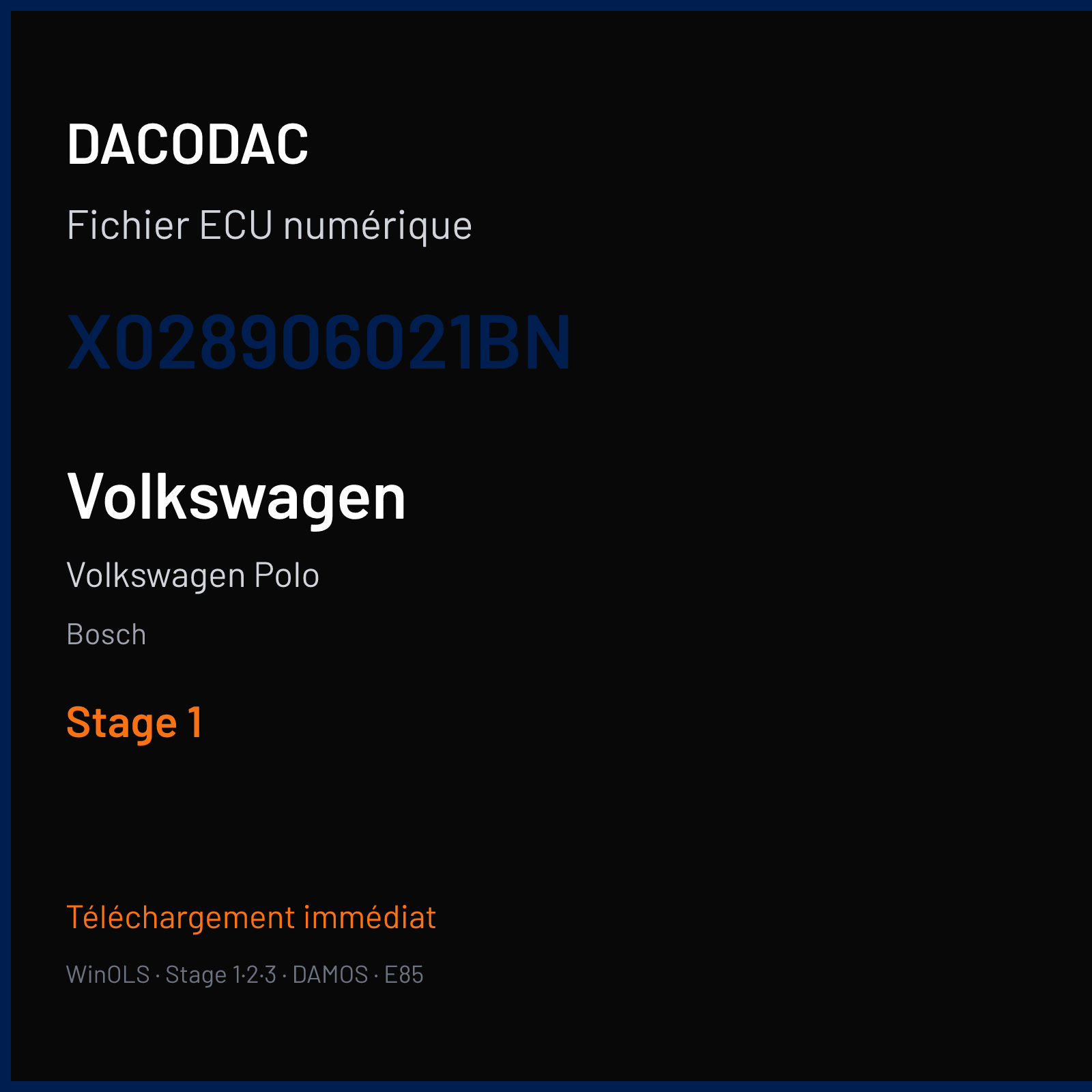 Volkswagen Polo (2002) — Bosch — X028906021BN — Stage 1