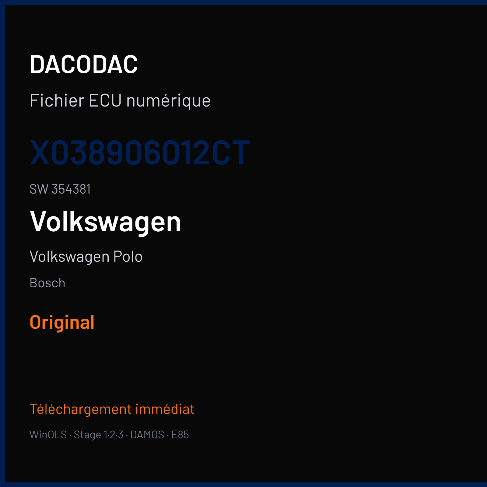 Volkswagen Polo (2000) — Bosch — X038906012CT · 354381 — Original