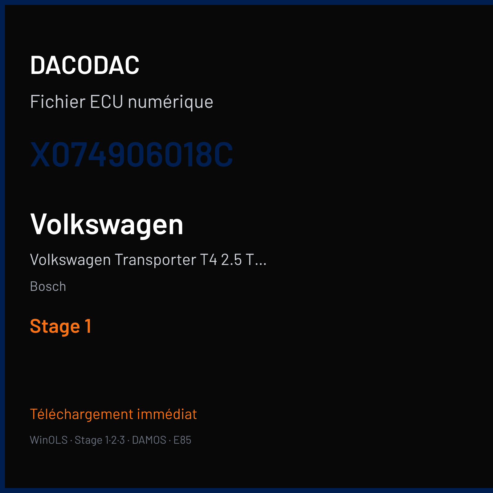 Volkswagen Transporter T4 2.5 TDI (2002) — Bosch — X074906018C — Stage 1