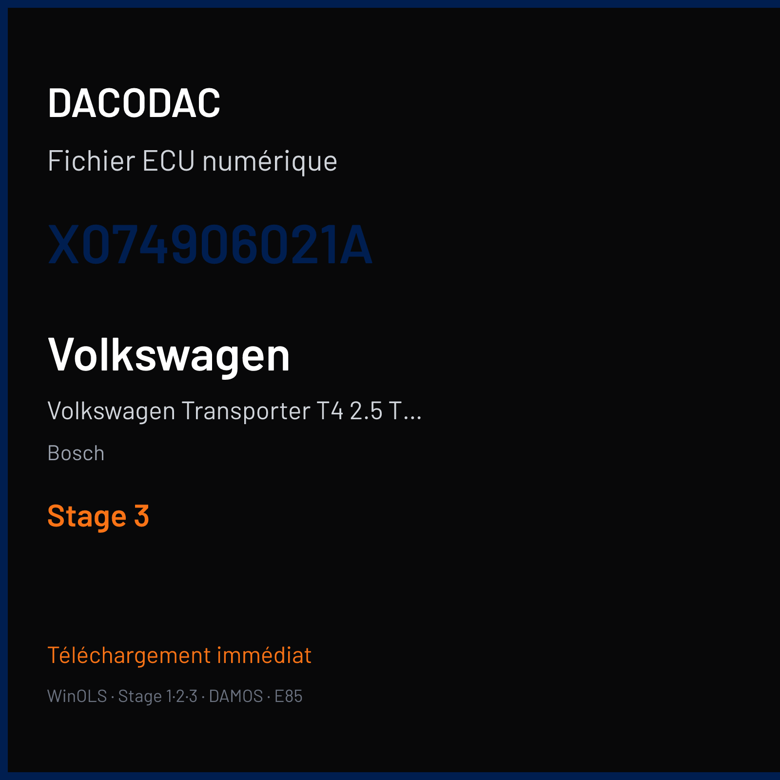 Volkswagen Transporter T4 2.5 TDI (2000) — Bosch — X074906021A — Stage 3
