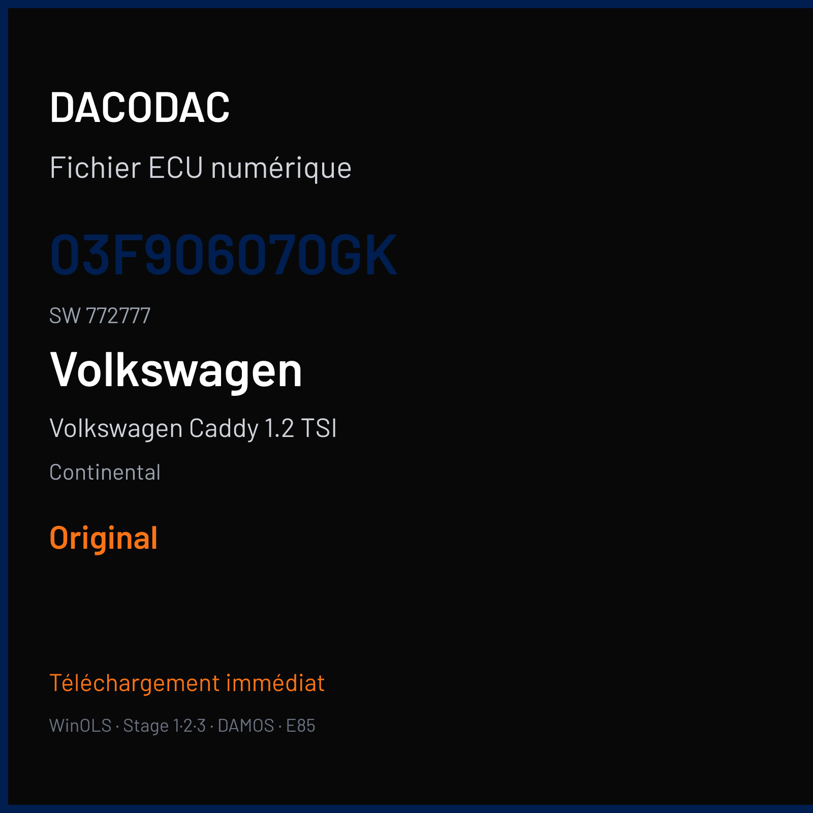 Volkswagen Caddy 1.2 TSI — Continental — 03F906070GK · 772777 — Original