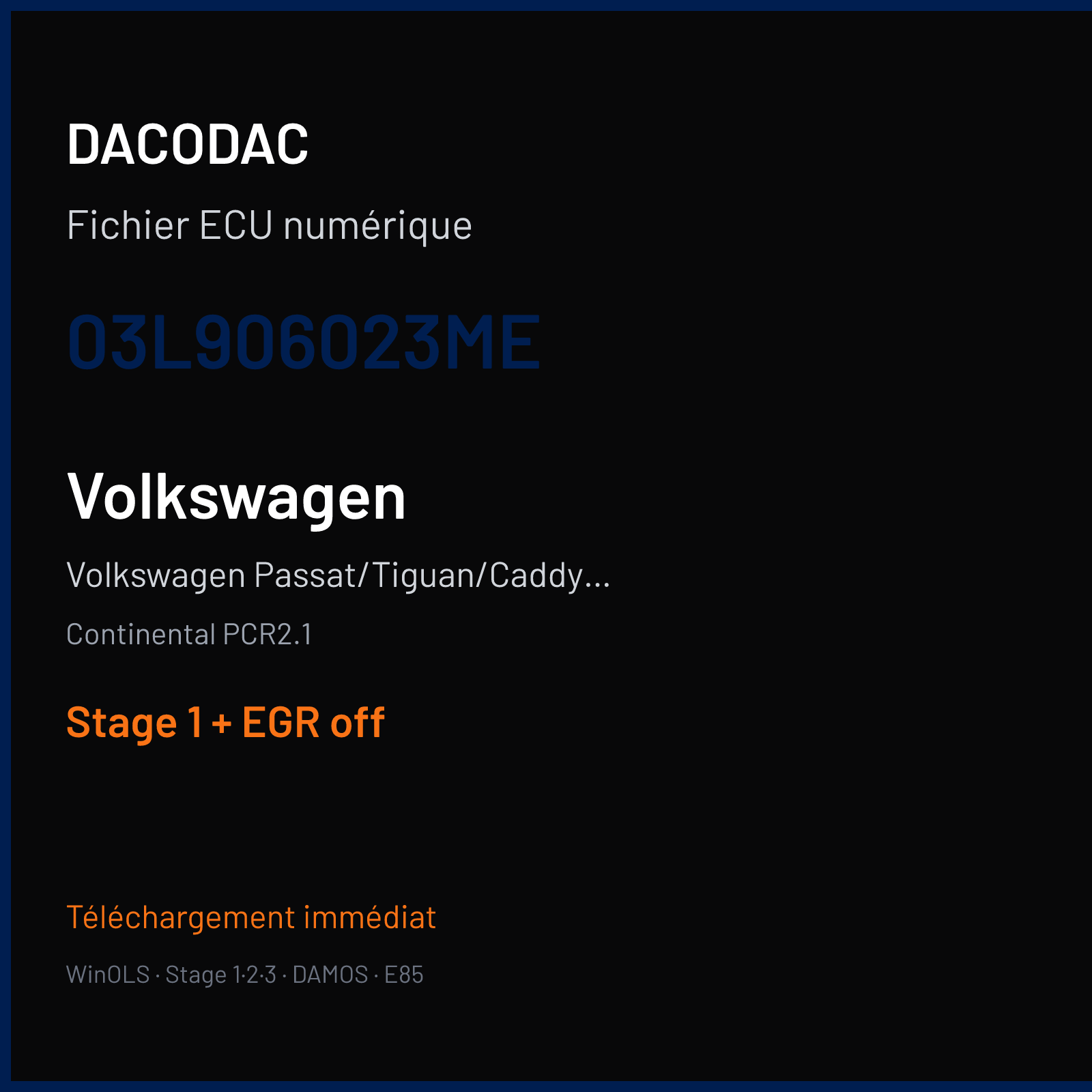 Volkswagen Passat/Tiguan/Caddy 1.6 TDI — Continental PCR2.1 — 03L906023ME — Stage 1 + EGR off