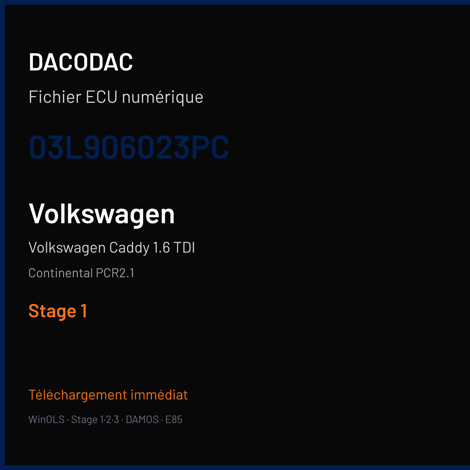 Volkswagen Caddy 1.6 TDI (2010) — Continental PCR2.1 — 03L906023PC — Stage 1
