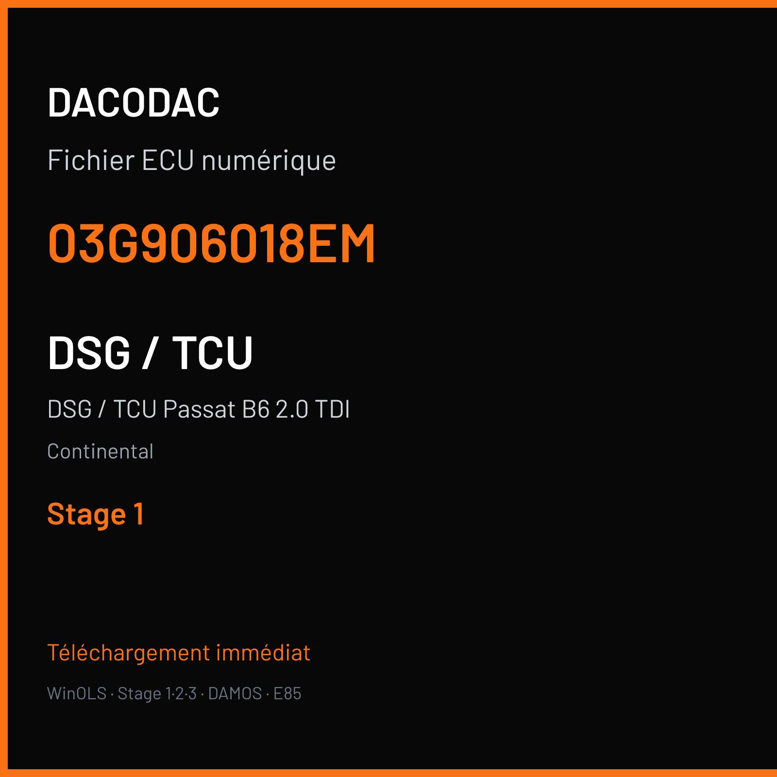 DSG / TCU Passat B6 2.0 TDI (2008) — Continental — 03G906018EM — Stage 1