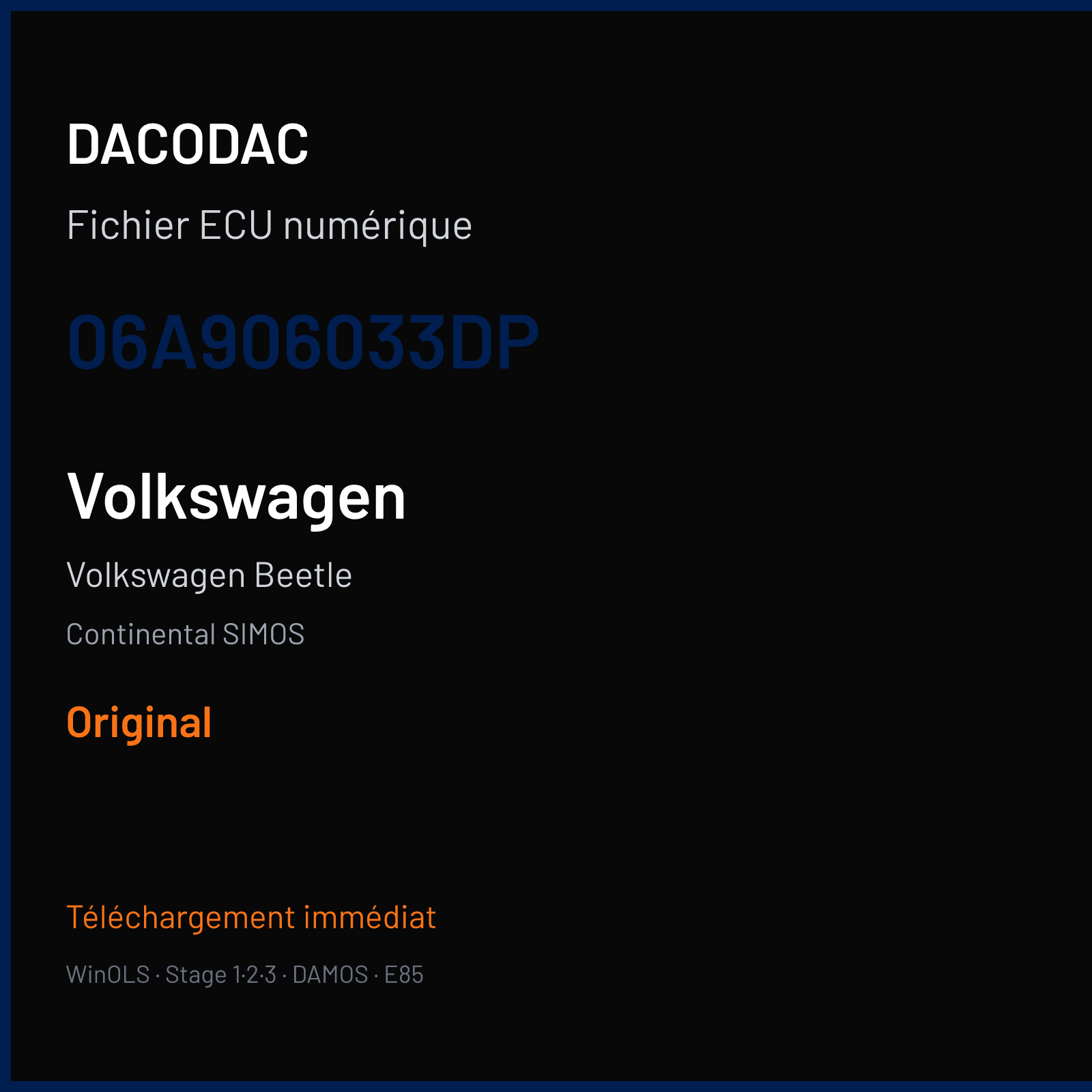 Volkswagen Beetle (2012) — Continental SIMOS — 06A906033DP — Original
