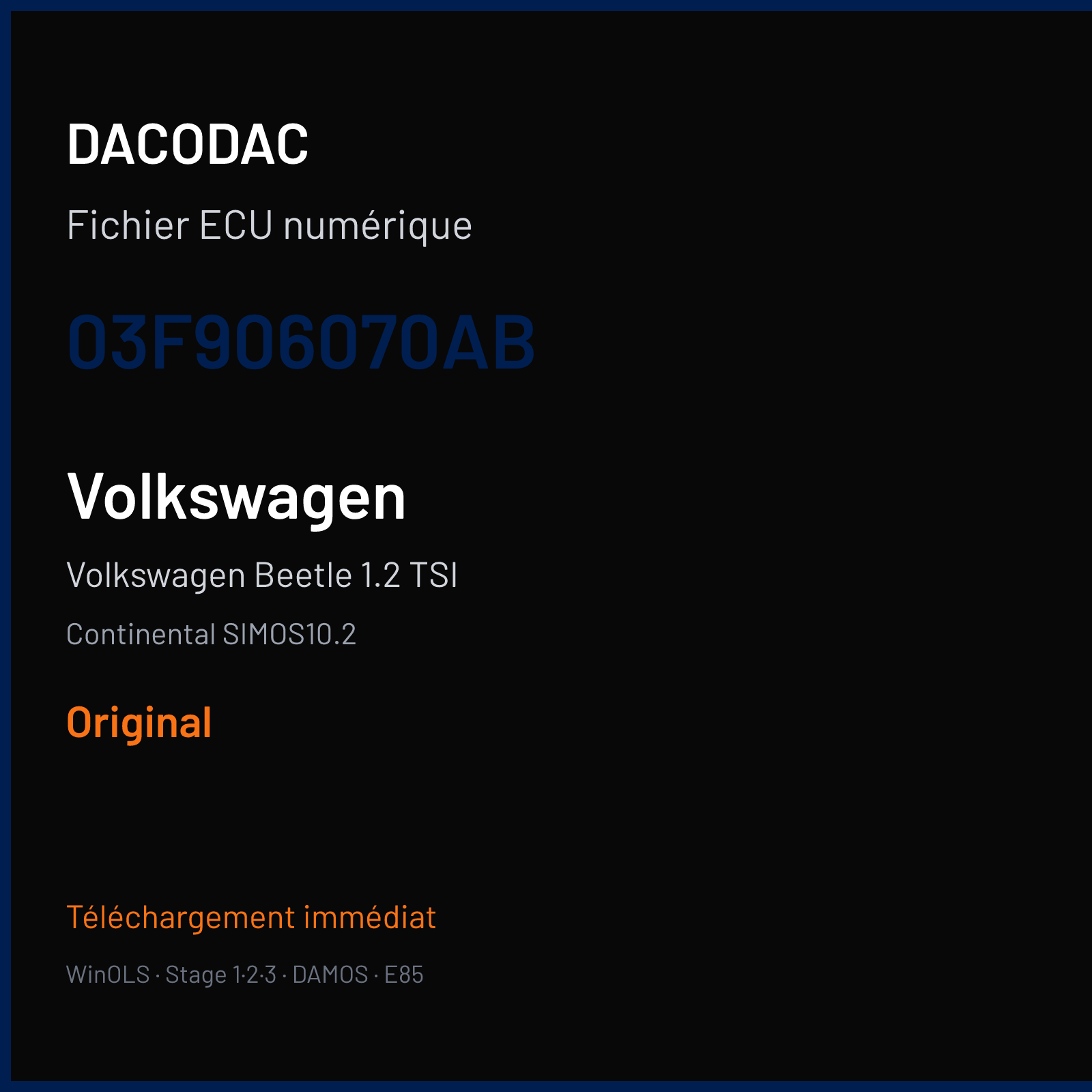 Volkswagen Beetle 1.2 TSI (2012) — Continental SIMOS10.2 — 03F906070AB — Original