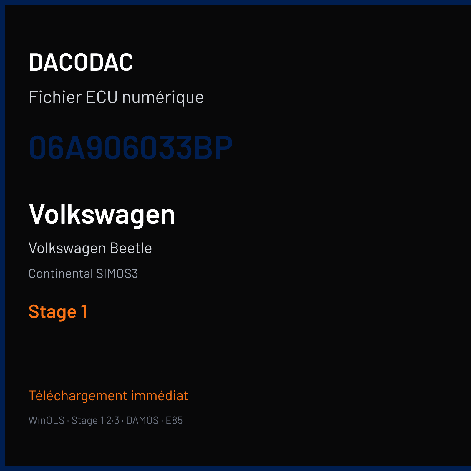 Volkswagen Beetle — Continental SIMOS3 — 06A906033BP — Stage 1