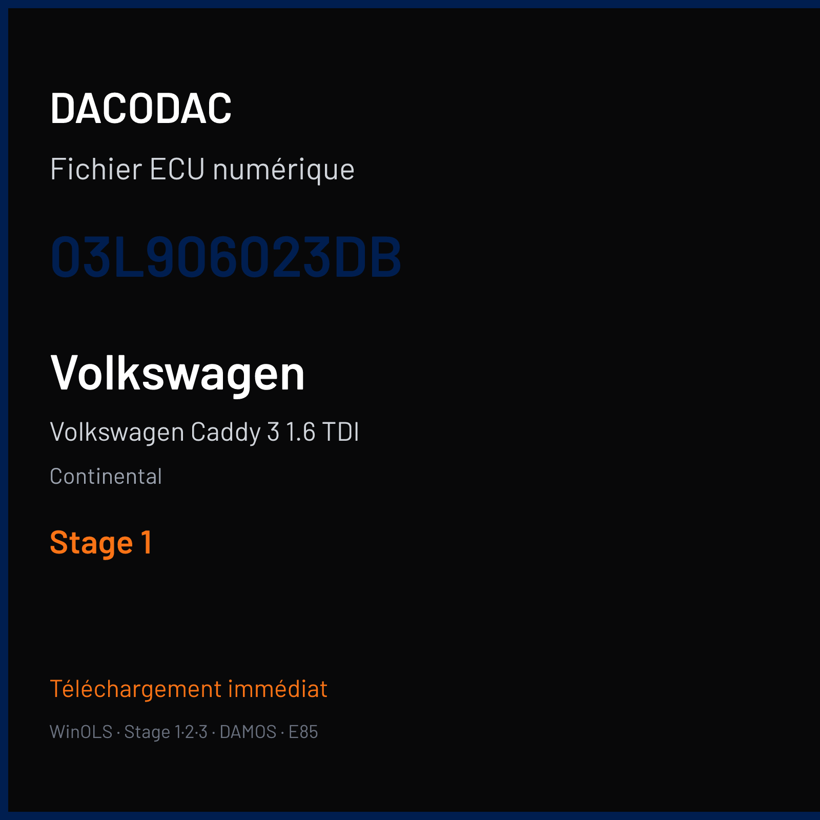 Volkswagen Caddy 3 1.6 TDI — Continental — 03L906023DB — Stage 1