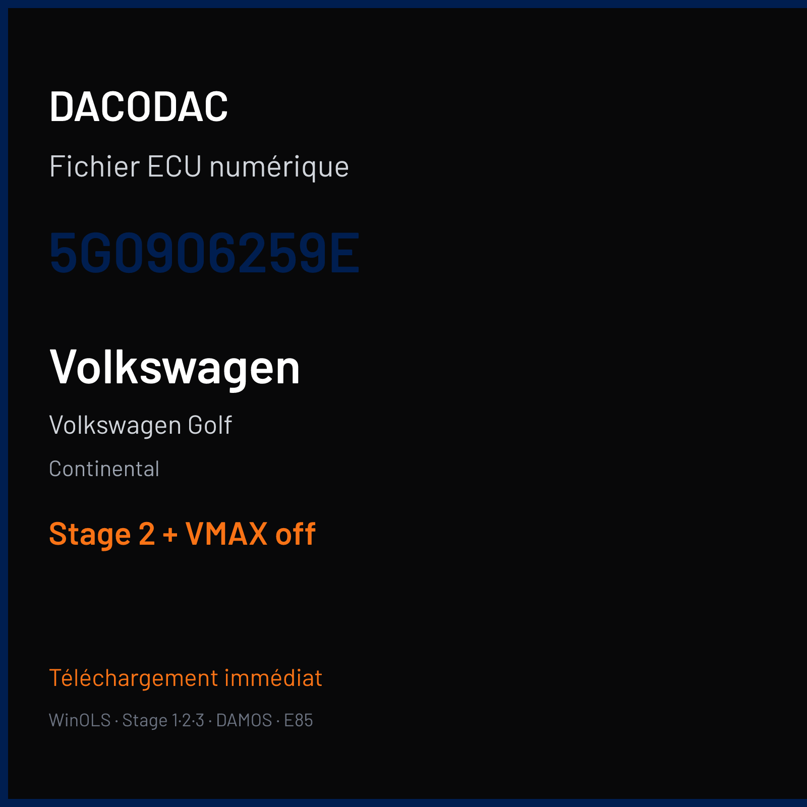 Volkswagen Golf — Continental — 5G0906259E — Stage 2 + VMAX off