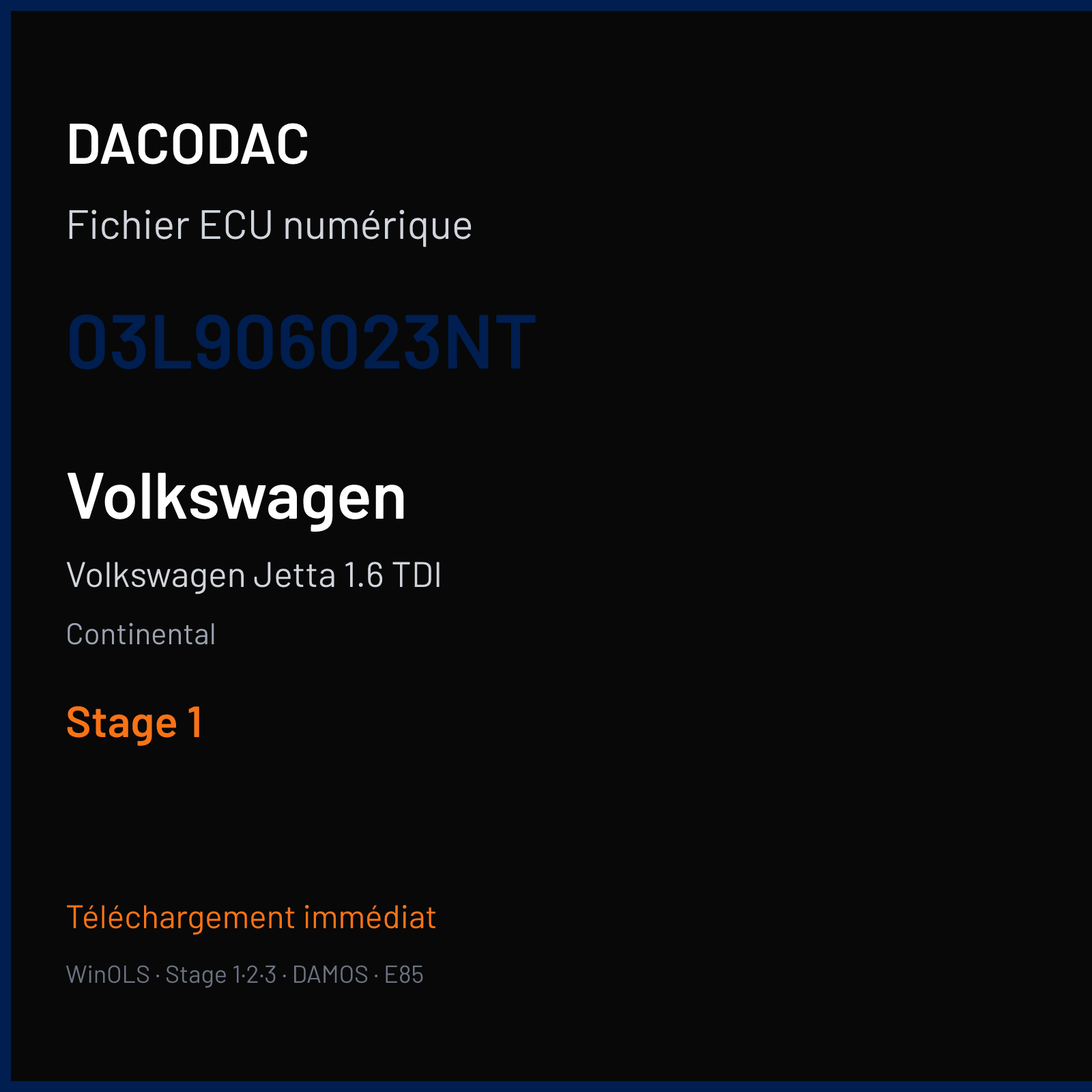 Volkswagen Jetta 1.6 TDI (2012) — Continental — 03L906023NT — Stage 1