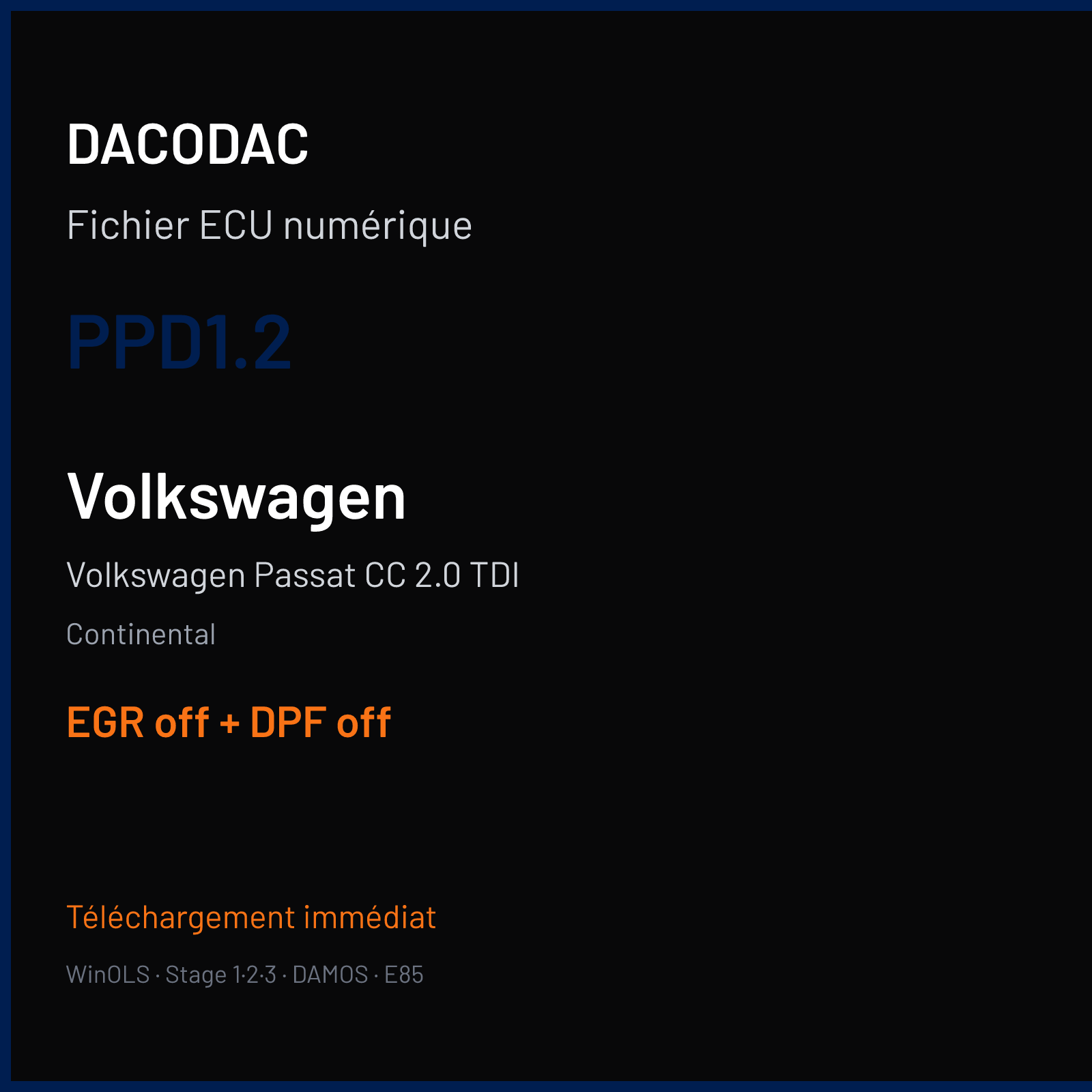 Volkswagen Passat CC 2.0 TDI (2008) — Continental — PPD1.2 — EGR off + DPF off