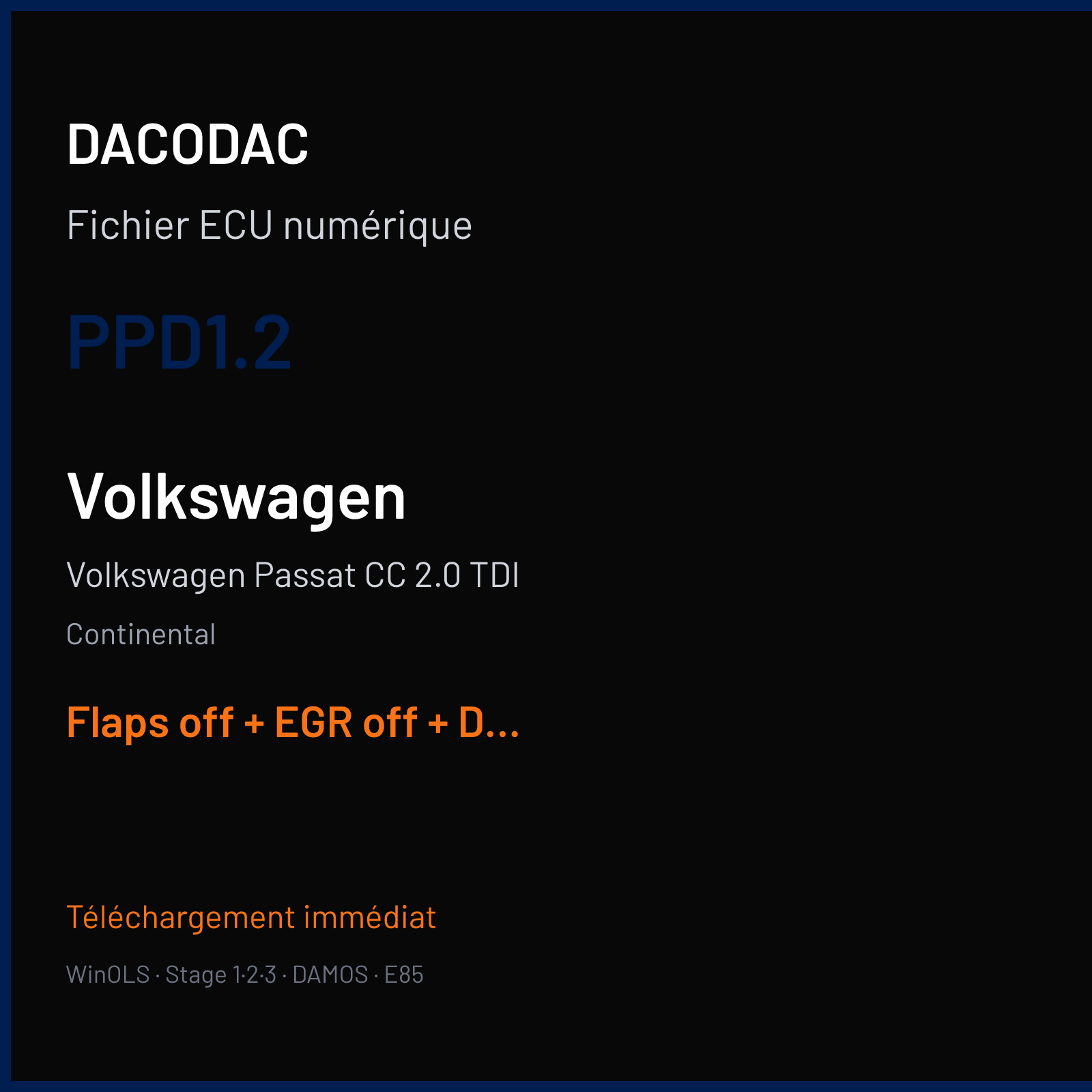 Volkswagen Passat CC 2.0 TDI (2008) — Continental — PPD1.2 — Flaps off + EGR off + DPF off