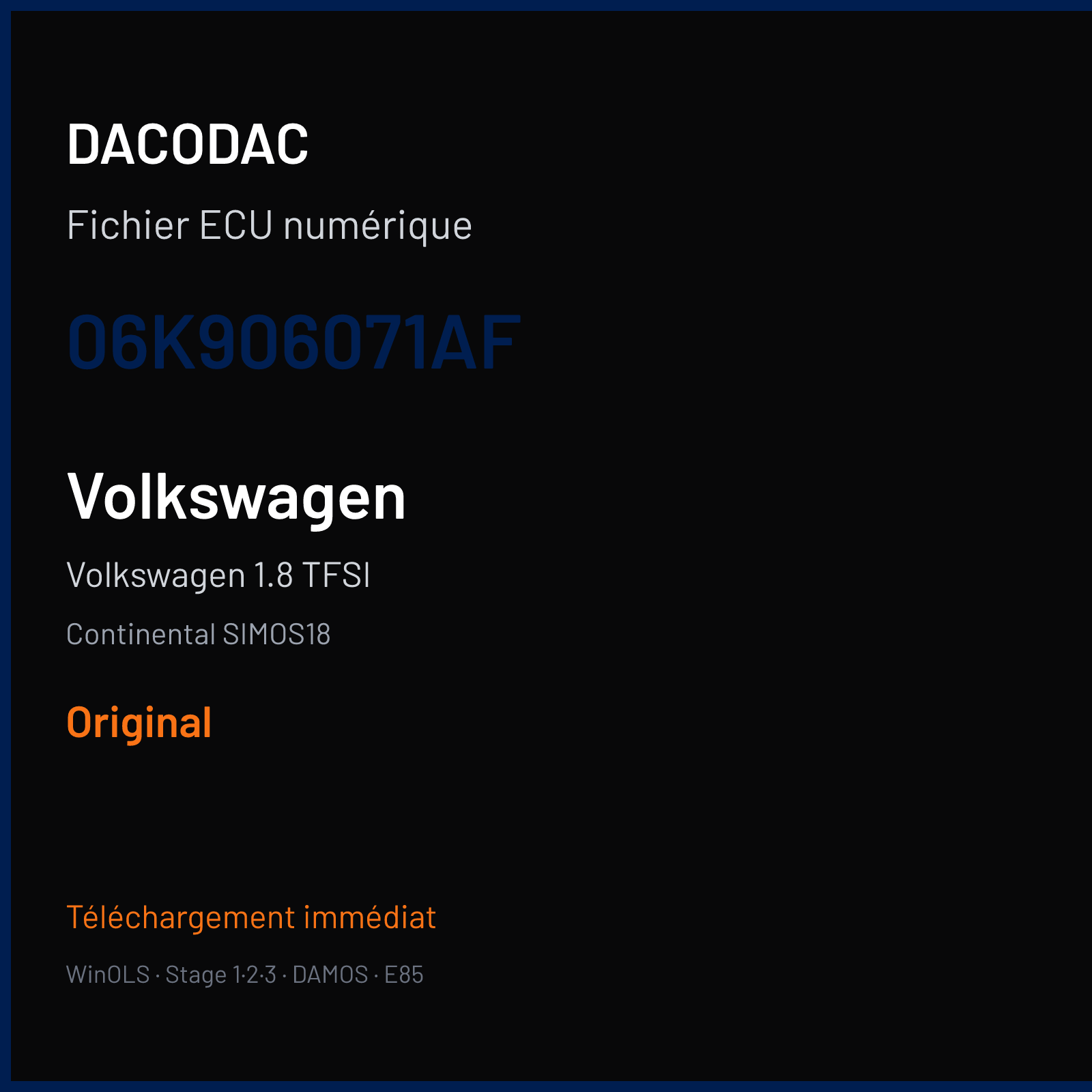Volkswagen 1.8 TFSI — Continental SIMOS18 — 06K906071AF — Original