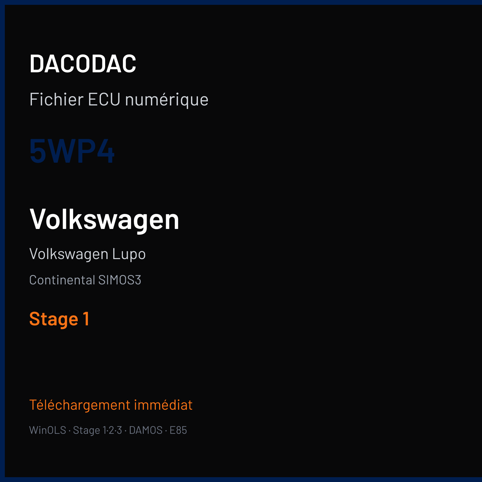 Volkswagen Lupo (2004) — Continental SIMOS3 — 5WP4 — Stage 1