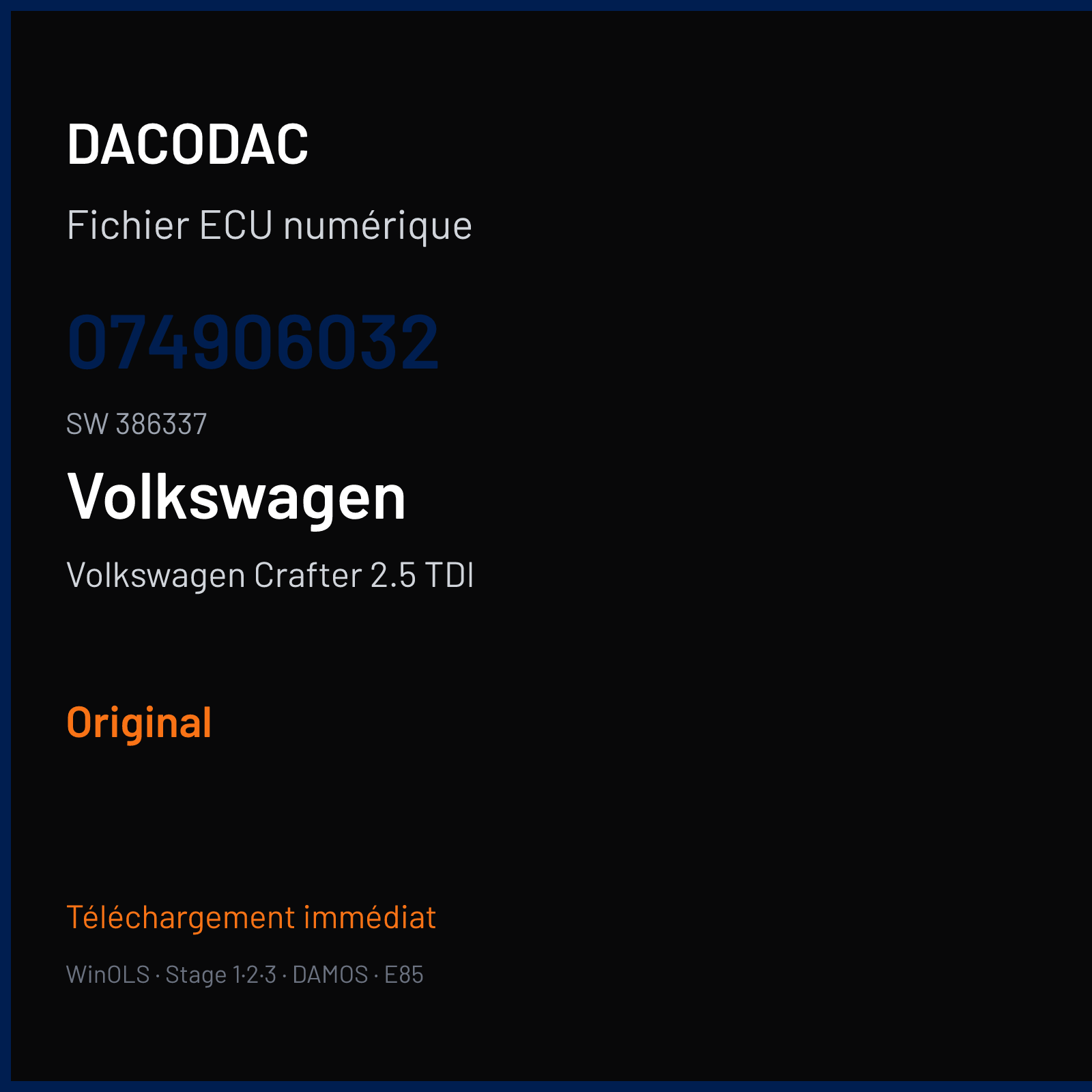 Volkswagen Crafter 2.5 TDI (2013) — 074906032 · 386337 — Original