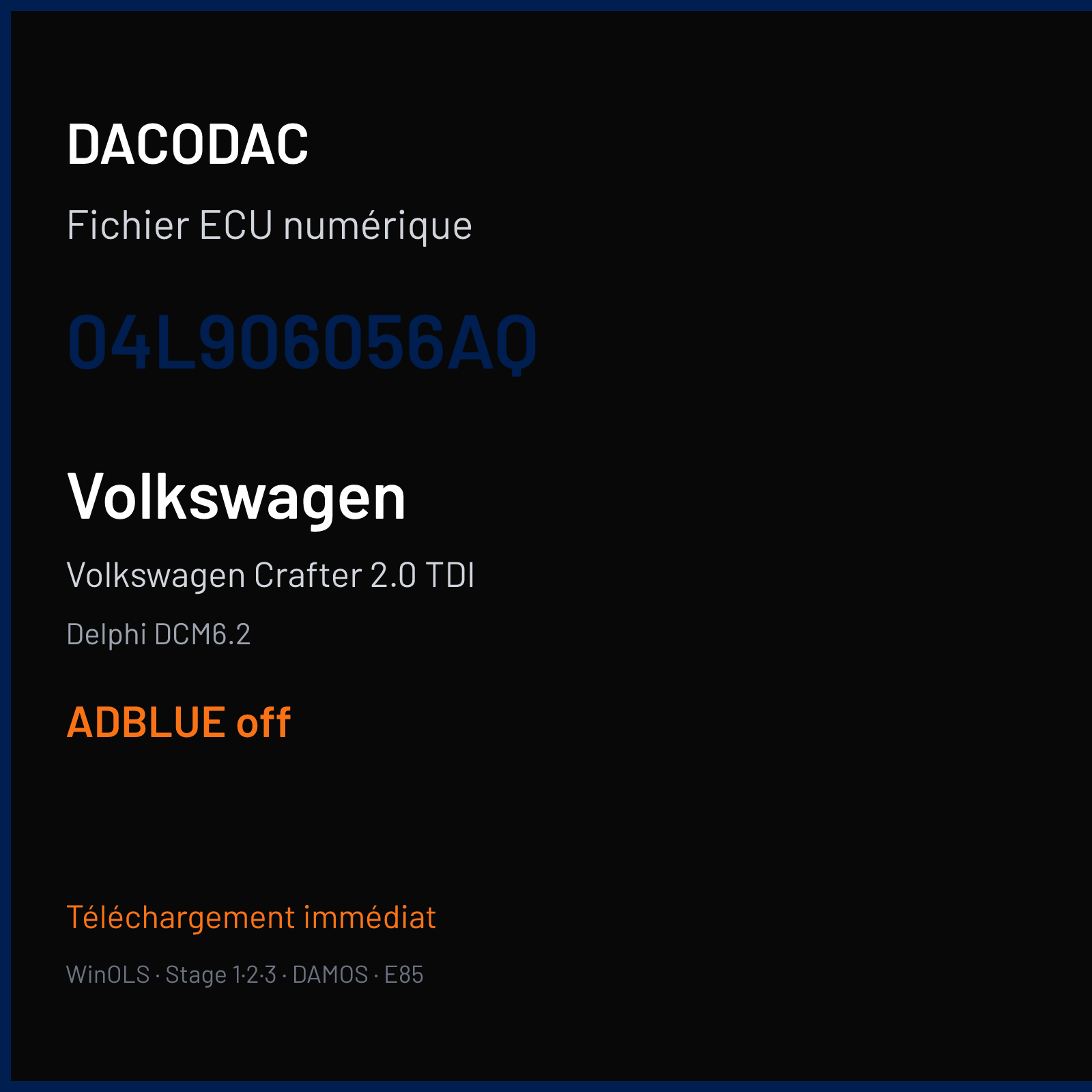 Volkswagen Crafter 2.0 TDI (2017) — Delphi DCM6.2 — 04L906056AQ — ADBLUE off