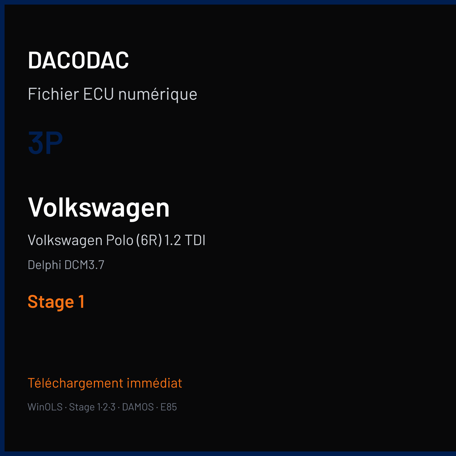 Volkswagen Polo (6R) 1.2 TDI (2011) — Delphi DCM3.7 — 3P — Stage 1