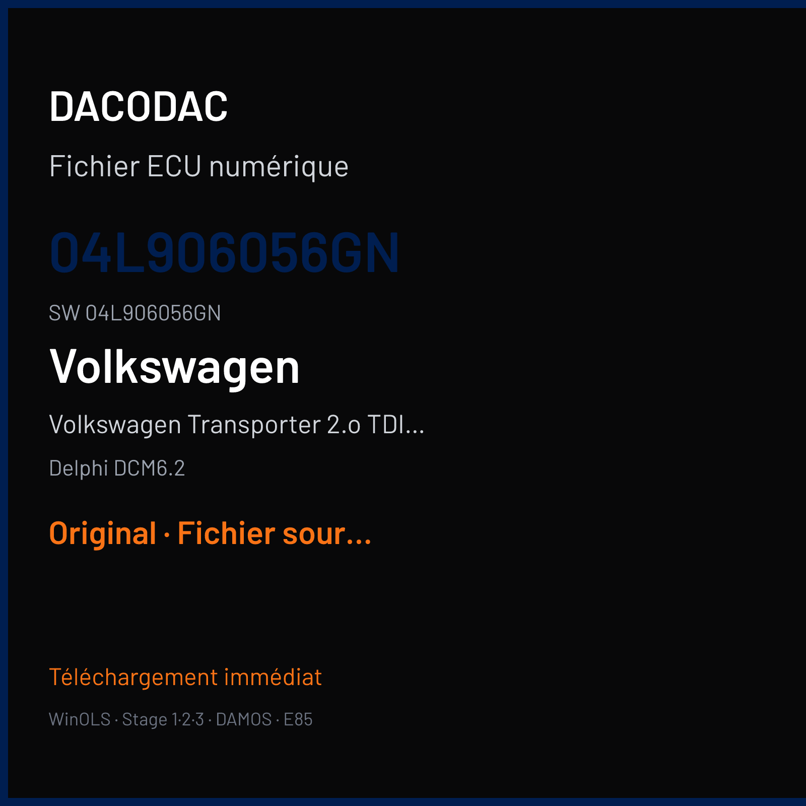 Volkswagen Transporter 2.o TDI CR — Delphi DCM6.2 — 04L906056GN · 04L906056GN — Original