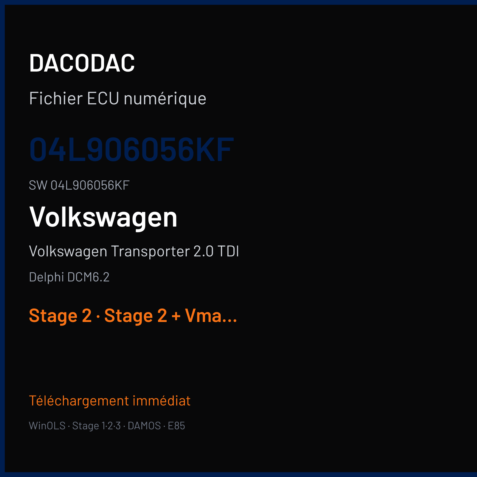 Volkswagen Transporter 2.0 TDI (2016) — Delphi DCM6.2 — 04L906056KF · 04L906056KF — Stage 2