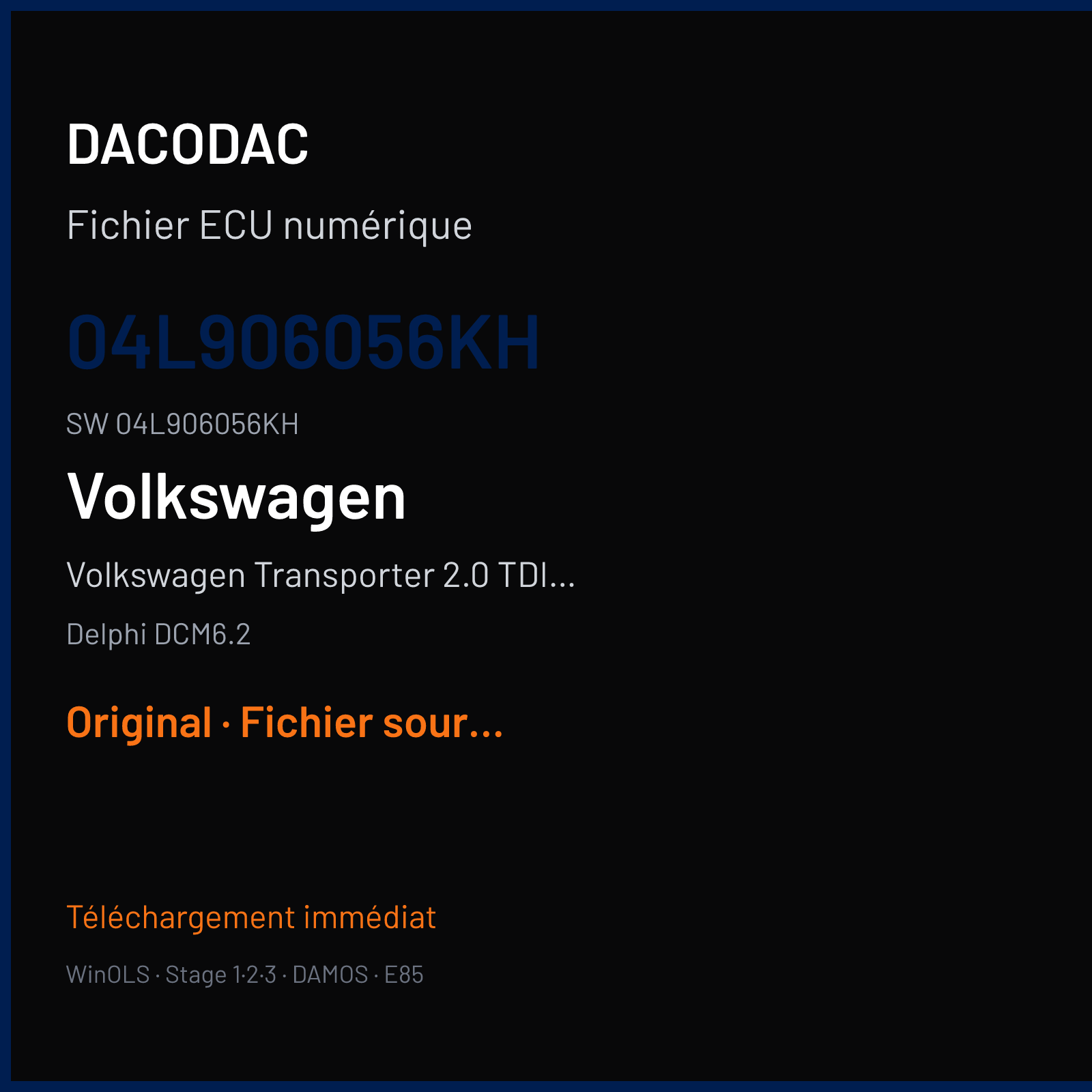Volkswagen Transporter 2.0 TDI CR (2016) — Delphi DCM6.2 — 04L906056KH · 04L906056KH — Original