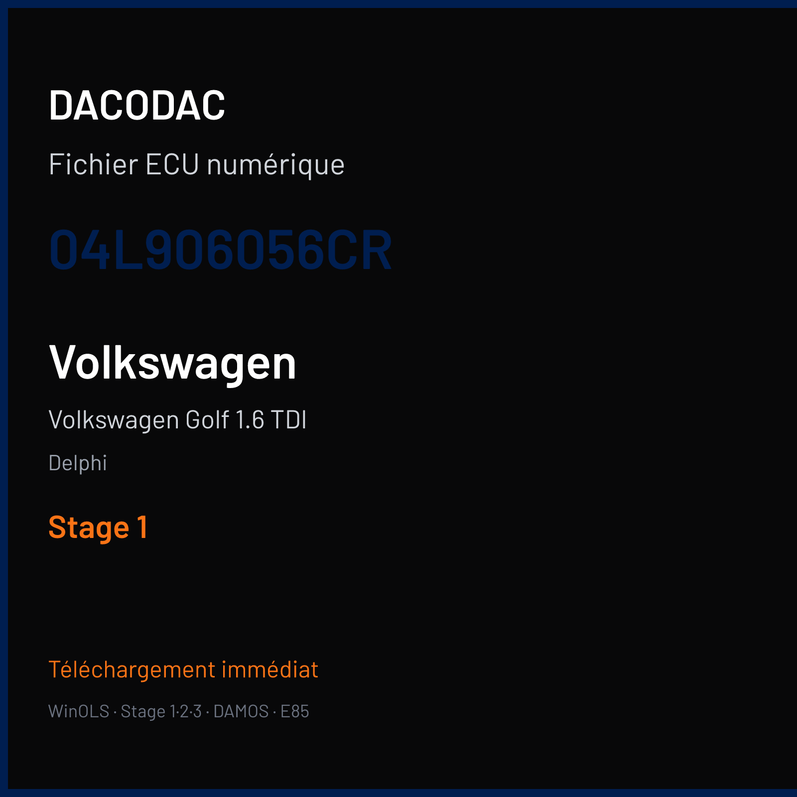 Volkswagen Golf 1.6 TDI (2015) — Delphi — 04L906056CR — Stage 1