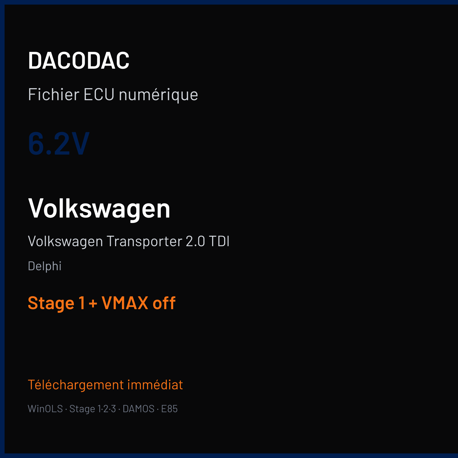 Volkswagen Transporter 2.0 TDI (2016) — Delphi — 6.2V — Stage 1 + VMAX off