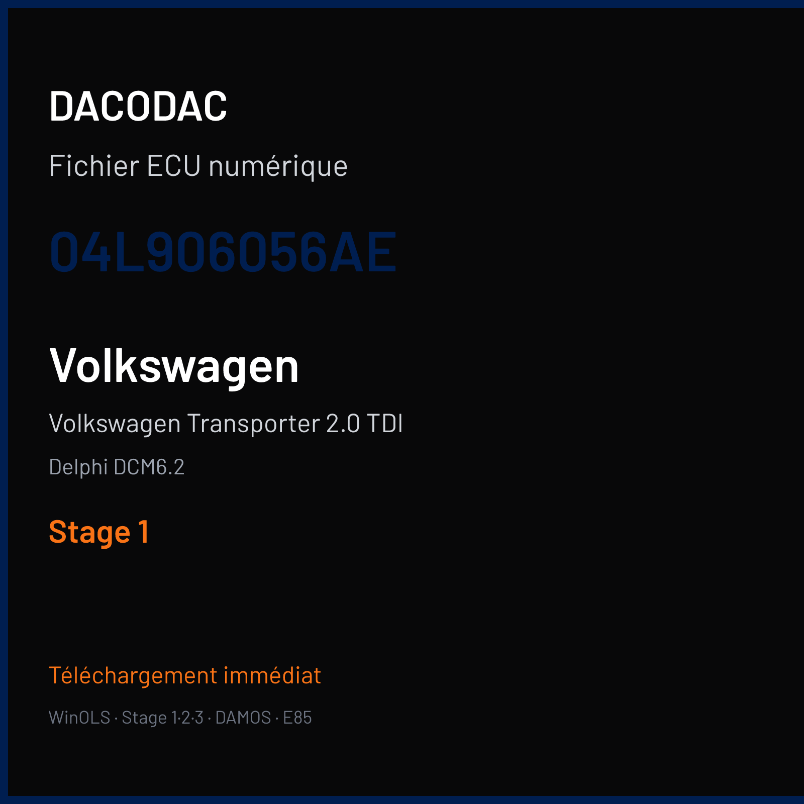 Volkswagen Transporter 2.0 TDI (2016) — Delphi DCM6.2 — 04L906056AE — Stage 1