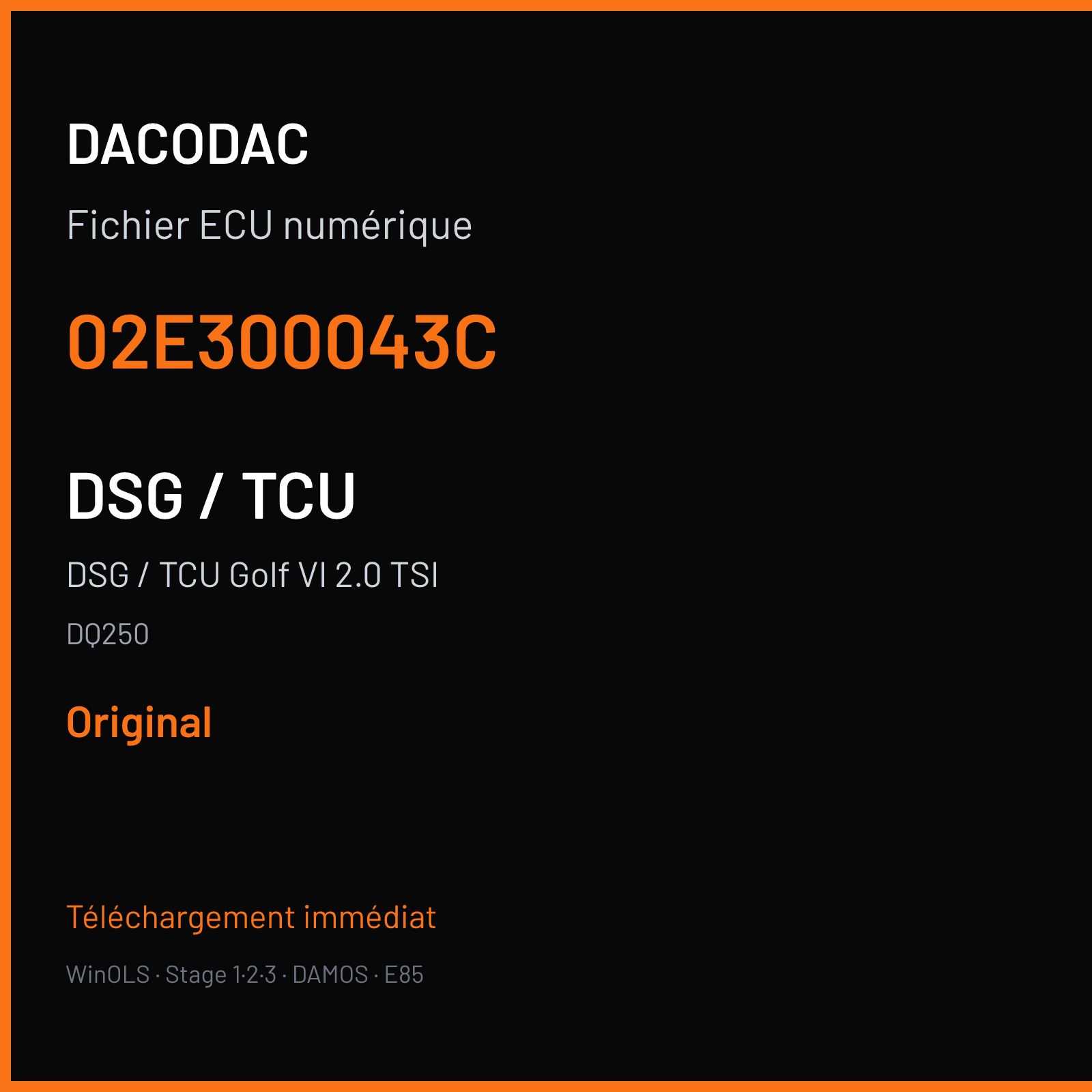 DSG / TCU Golf VI 2.0 TSI (2008) — DQ250 — 02E300043C — Original
