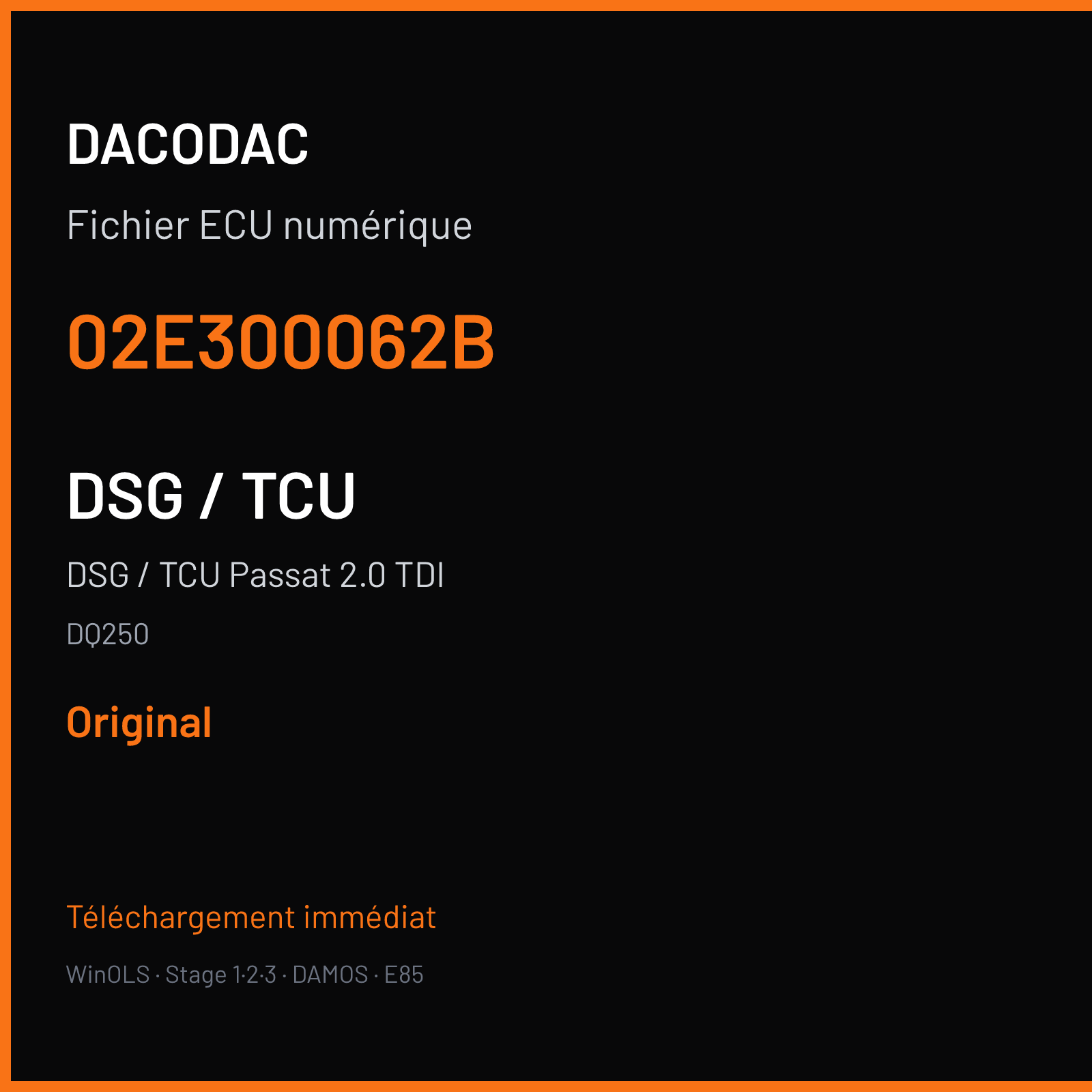 DSG / TCU Passat 2.0 TDI — DQ250 — 02E300062B — Original