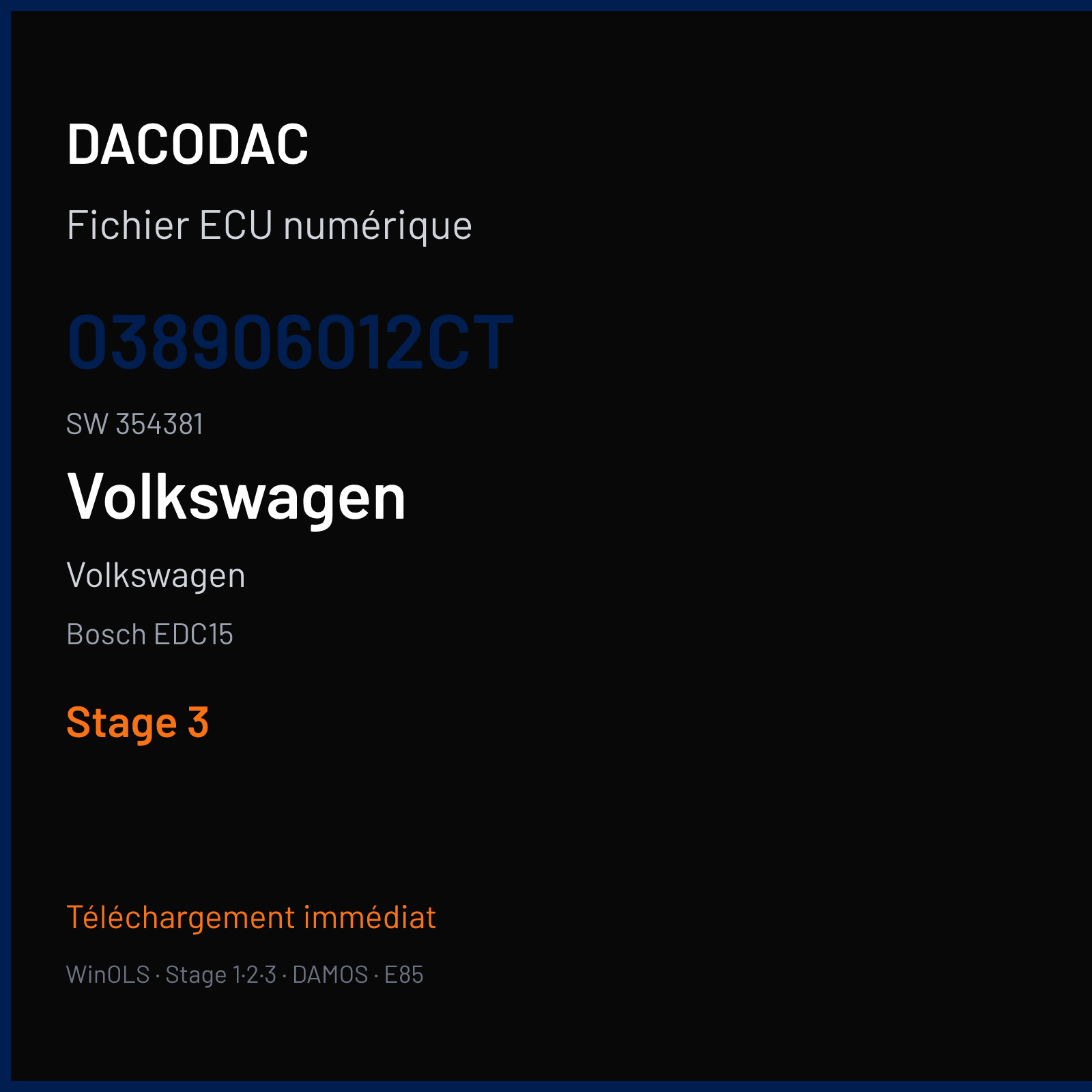 Volkswagen (2000) — Bosch EDC15 — 038906012CT · 354381 — Stage 3