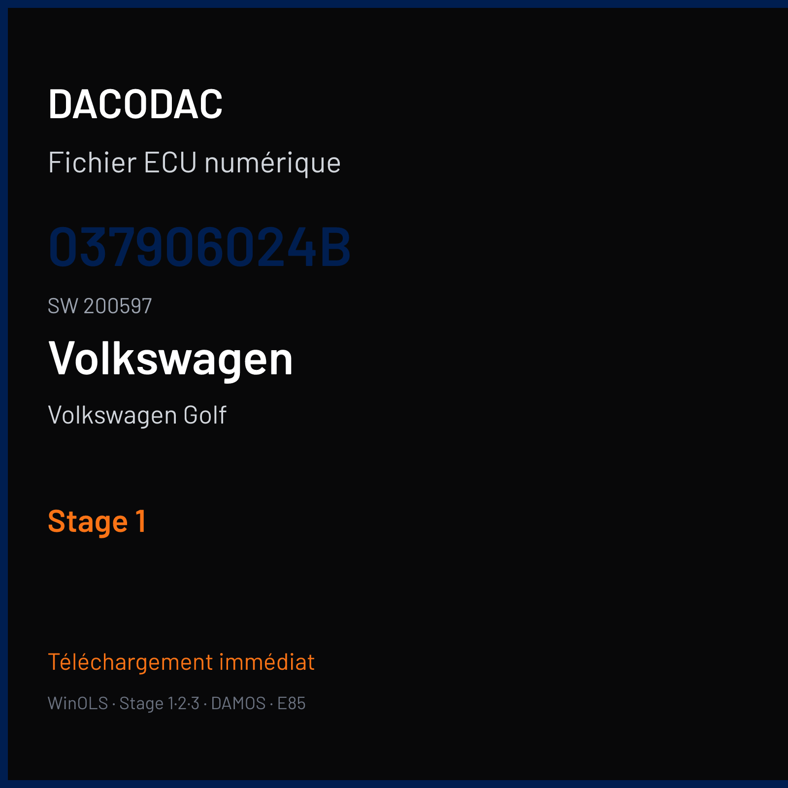 Volkswagen Golf (1992) — 037906024B · 200597 — Stage 1