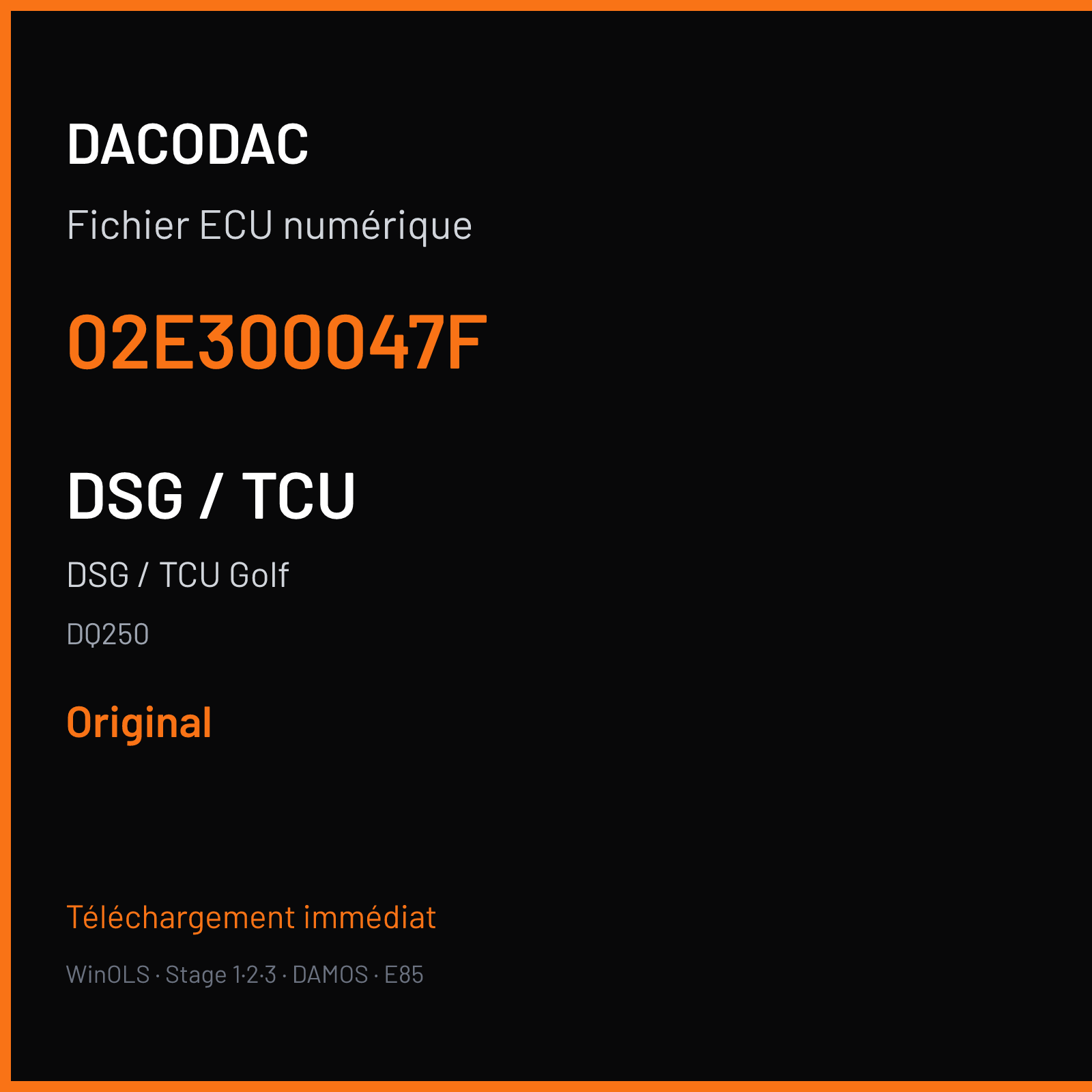 DSG / TCU Golf — DQ250 — 02E300047F — Original