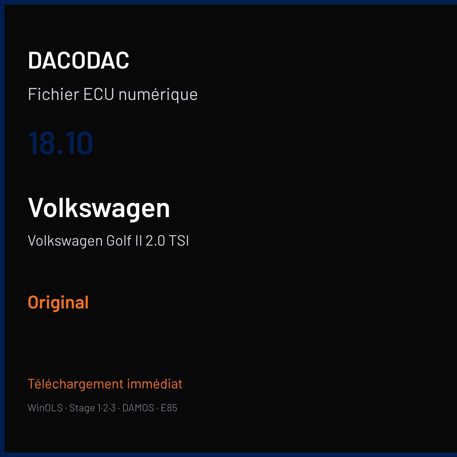 Volkswagen Golf II 2.0 TSI (2018) — 18.10 — Original