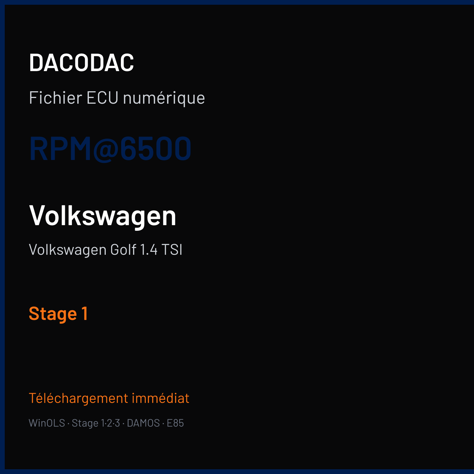 Volkswagen Golf 1.4 TSI (2011) — RPM@6500 — Stage 1