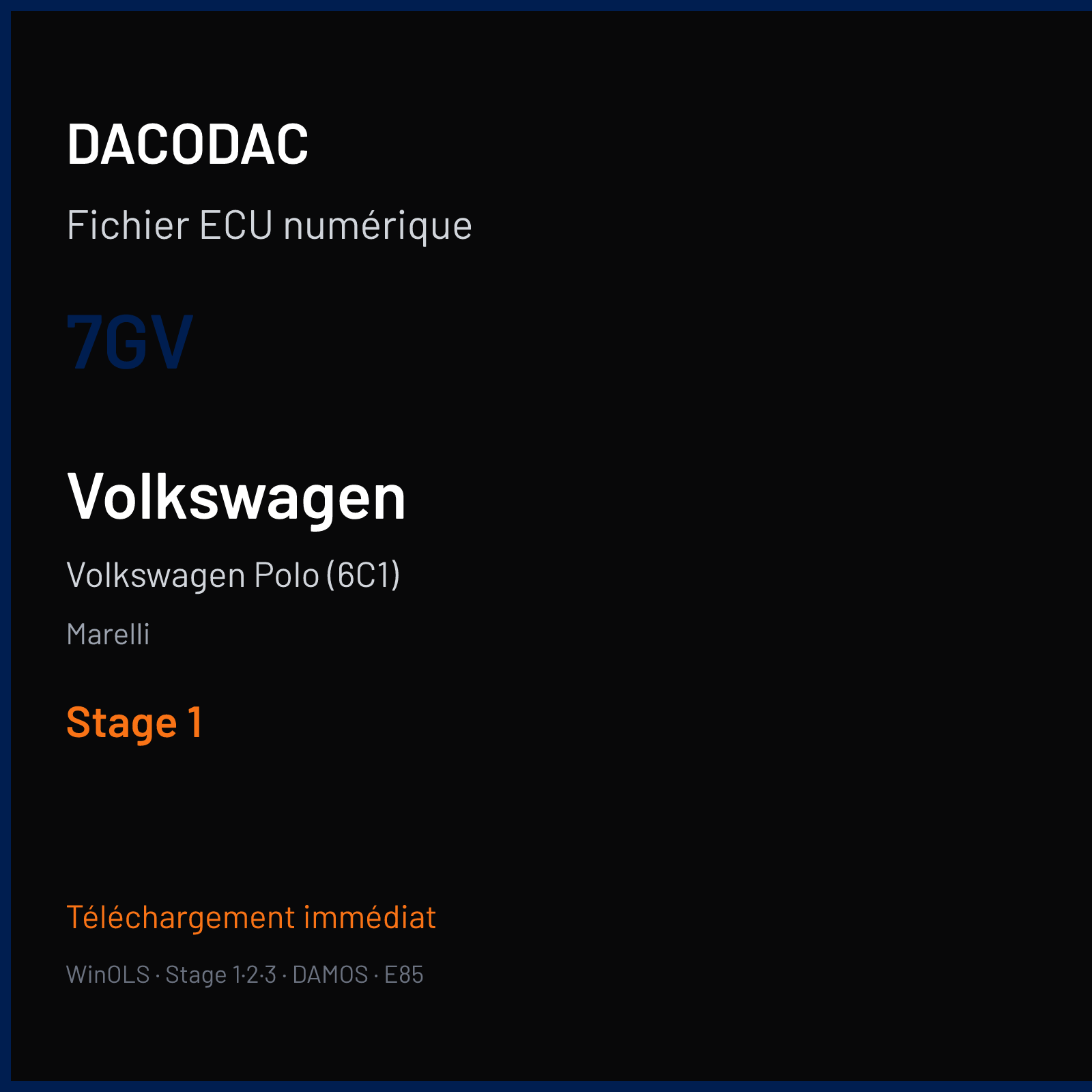 Volkswagen Polo (6C1) (2016) — Marelli — 7GV — Stage 1