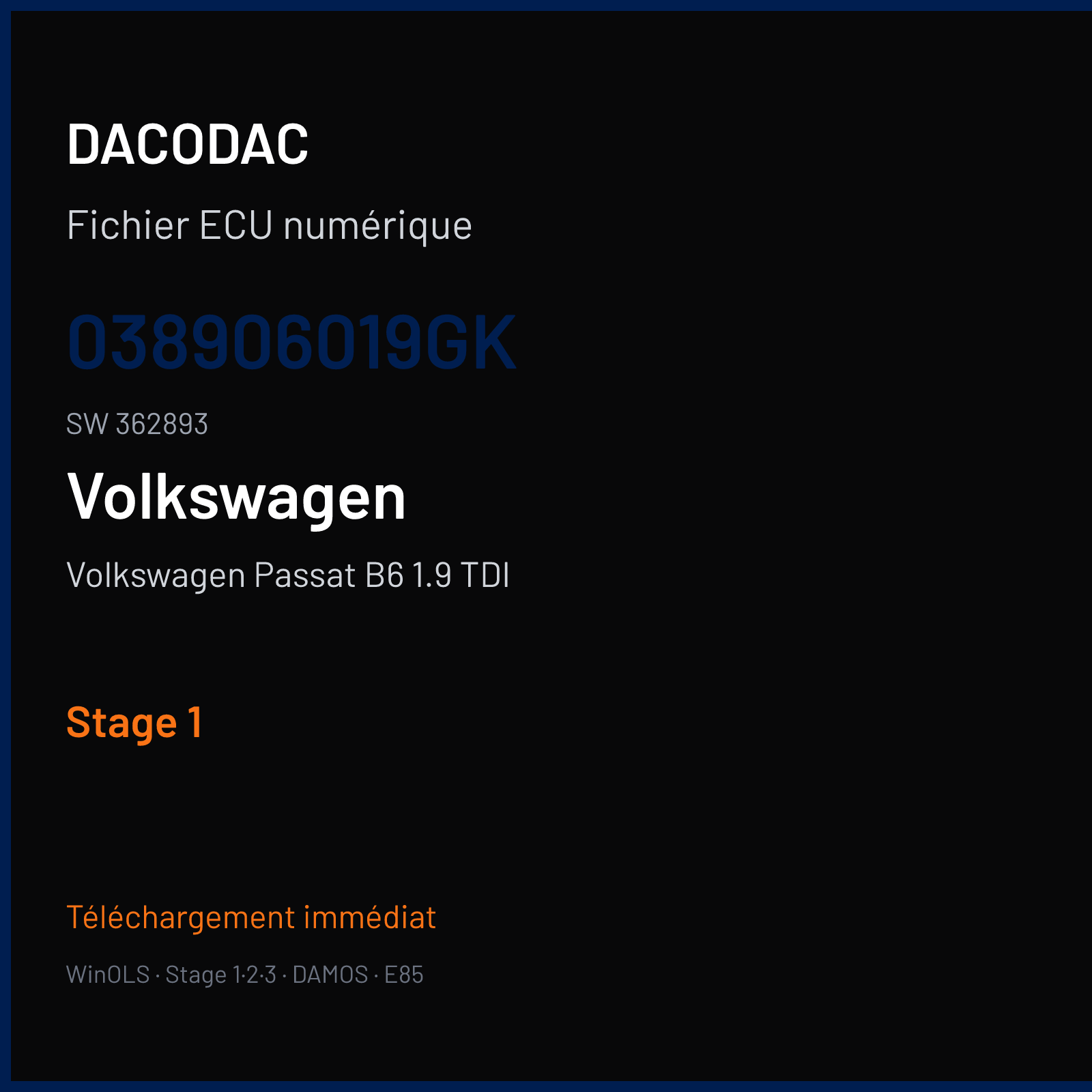 Volkswagen Passat B6 1.9 TDI (2002) — 038906019GK · 362893 — Stage 1