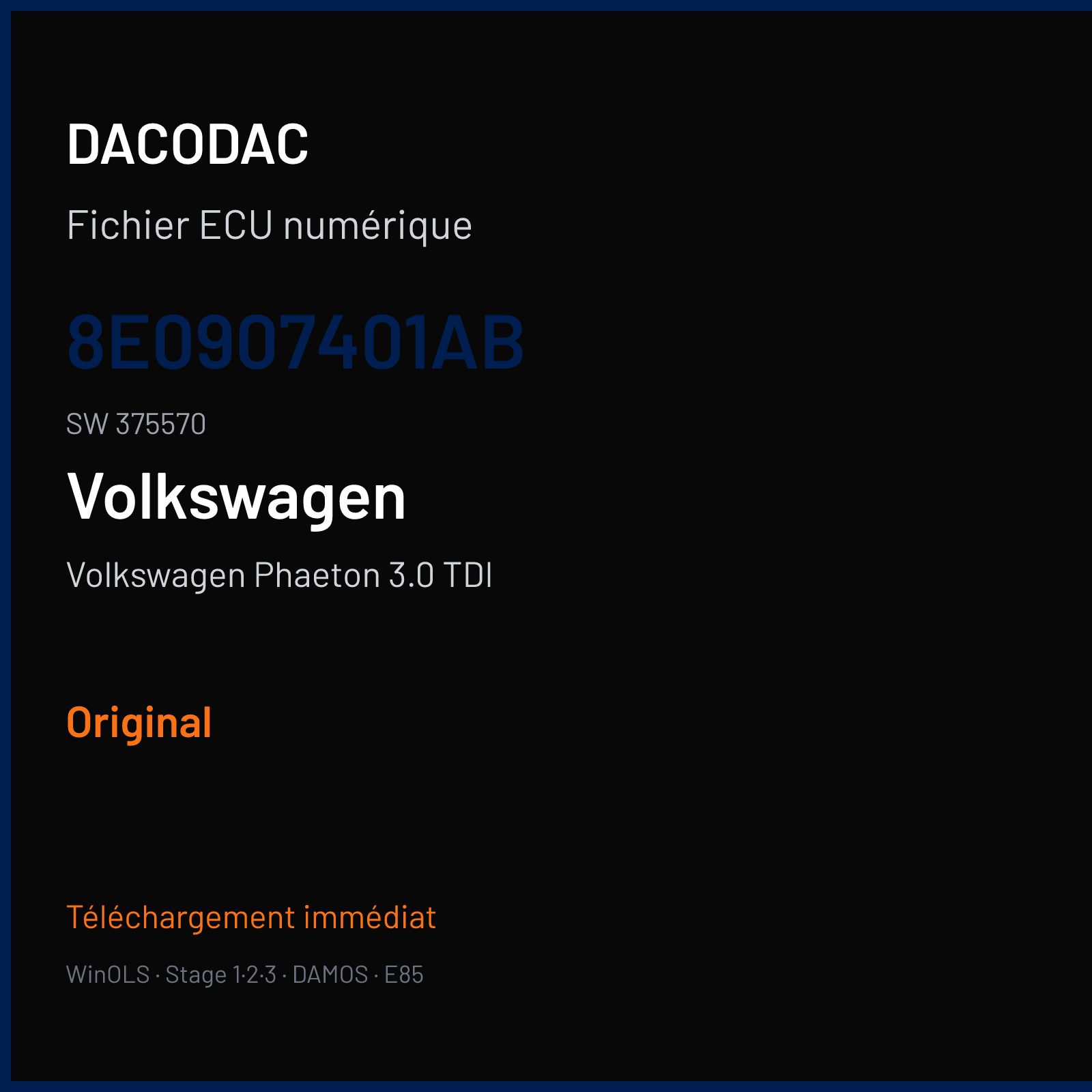 Volkswagen Phaeton 3.0 TDI (2006) — 8E0907401AB · 375570 — Original