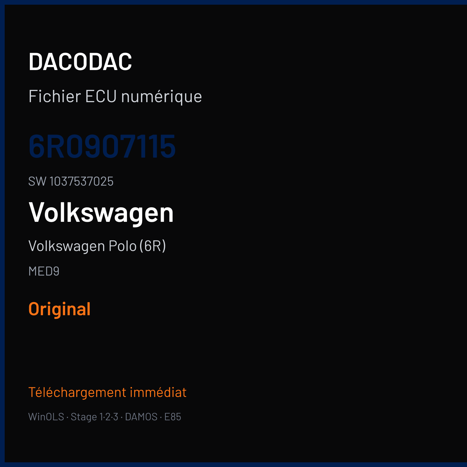 Volkswagen Polo (6R) — MED9 — 6R0907115 · 1037537025 — Original