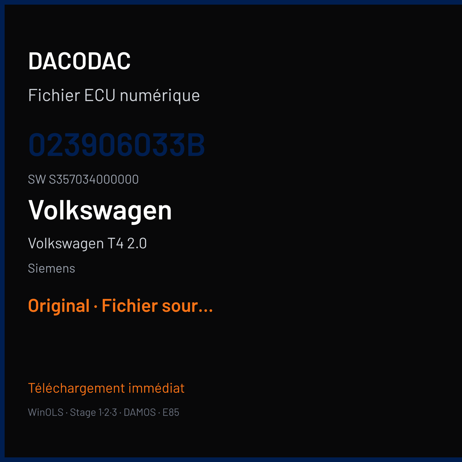 Volkswagen T4 2.0 (2000) — Siemens — 023906033B · S357034000000 — Original