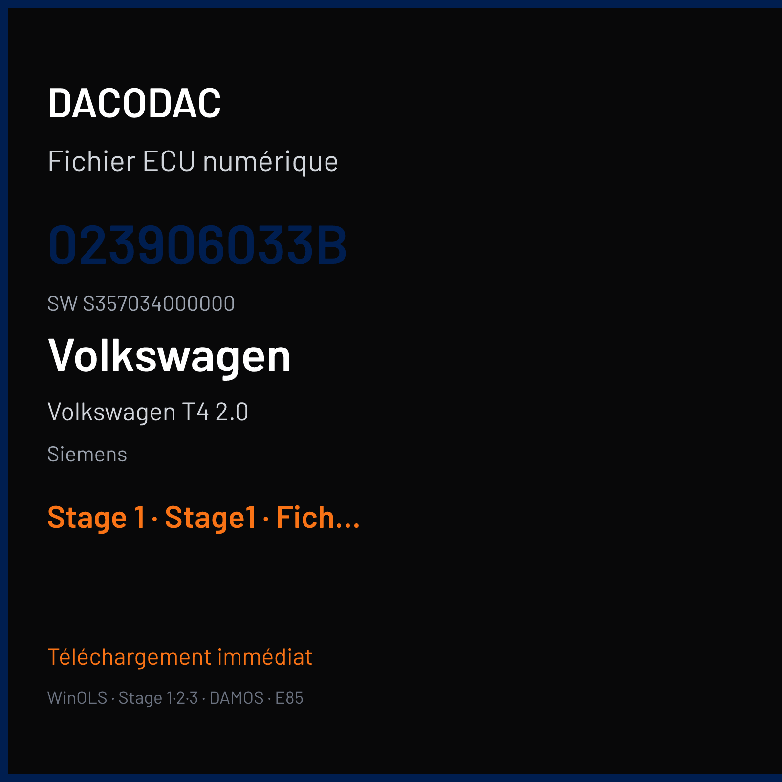 Volkswagen T4 2.0 (2000) — Siemens — 023906033B · S357034000000 — Stage 1