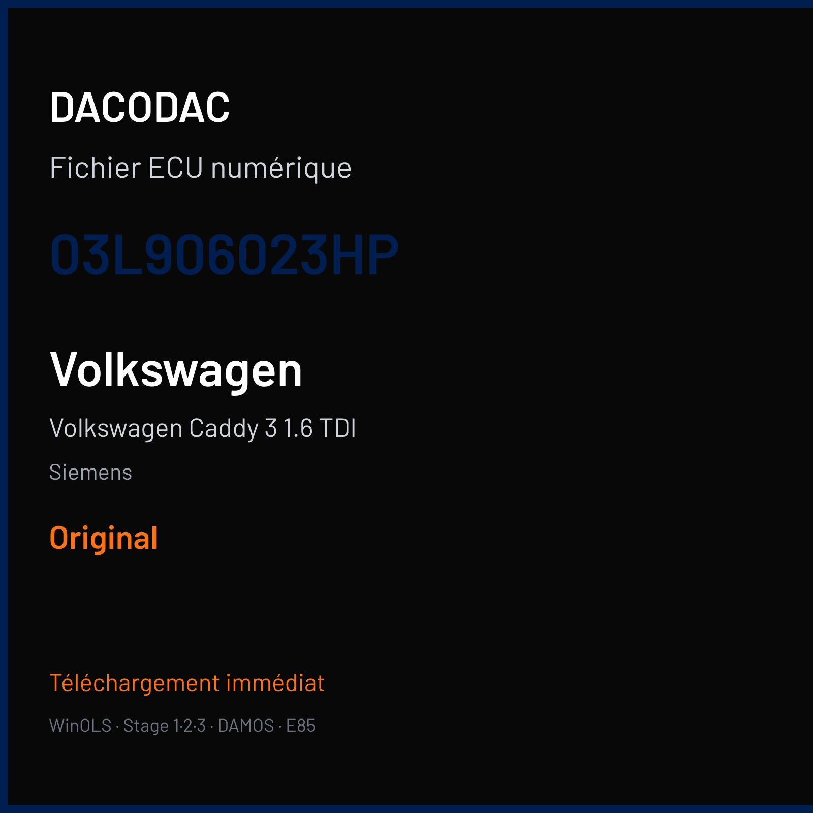 Volkswagen Caddy 3 1.6 TDI (2014) — Siemens — 03L906023HP — Original